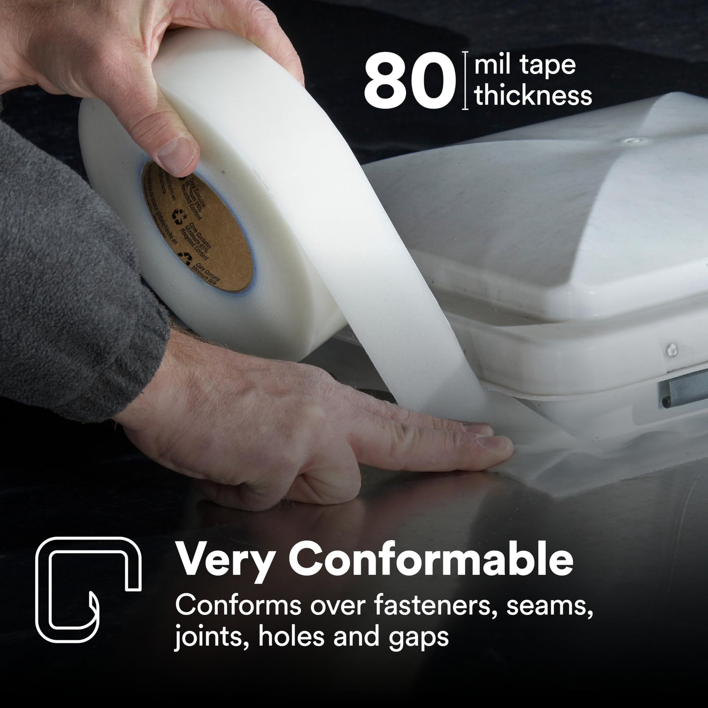 3M White Extreme Sealing Tape 4412W+ - 3 in x 18 yd, 1 Roll - High Performance, Waterproof, Durable, Single-Sided Acrylic Adhesive for Metal, Plastic, Seams, Joints, Gaps, Weather-Resistant