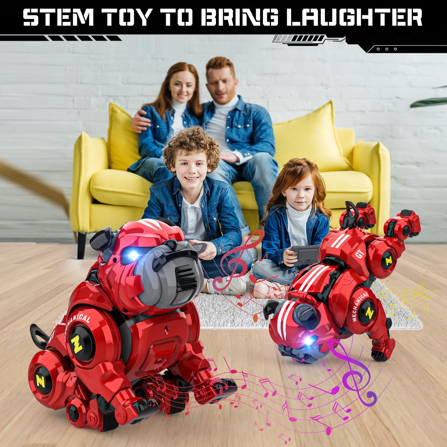 Lterfear Robot Dog for Kids, Remote Control Robot Rechargeable Programing Stunt Robo Dog with Sing, Dance, Touch Function, Robotic Dog Toy for Boys Ages 5 6 7 8 9 10+ Birthday Gifts, Red