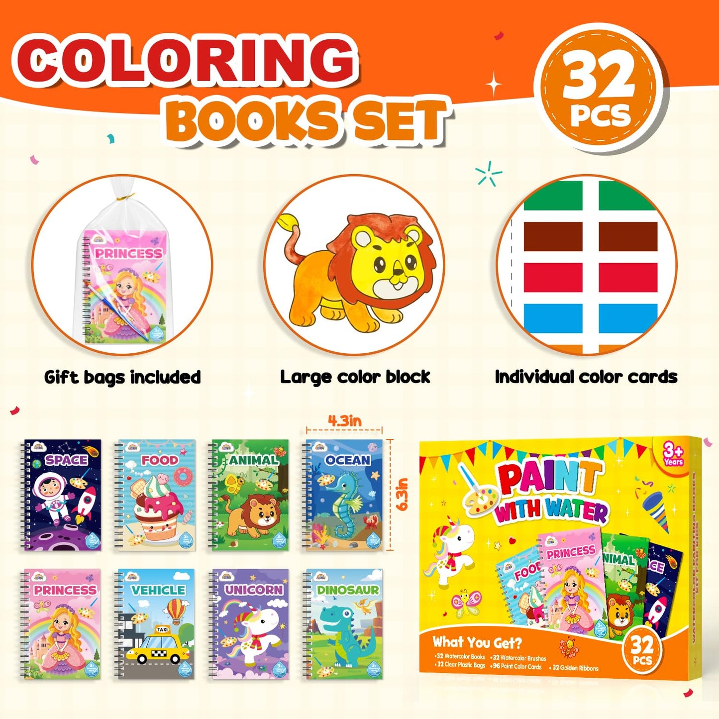 ZMLM 32 Water Coloring Books for Kids