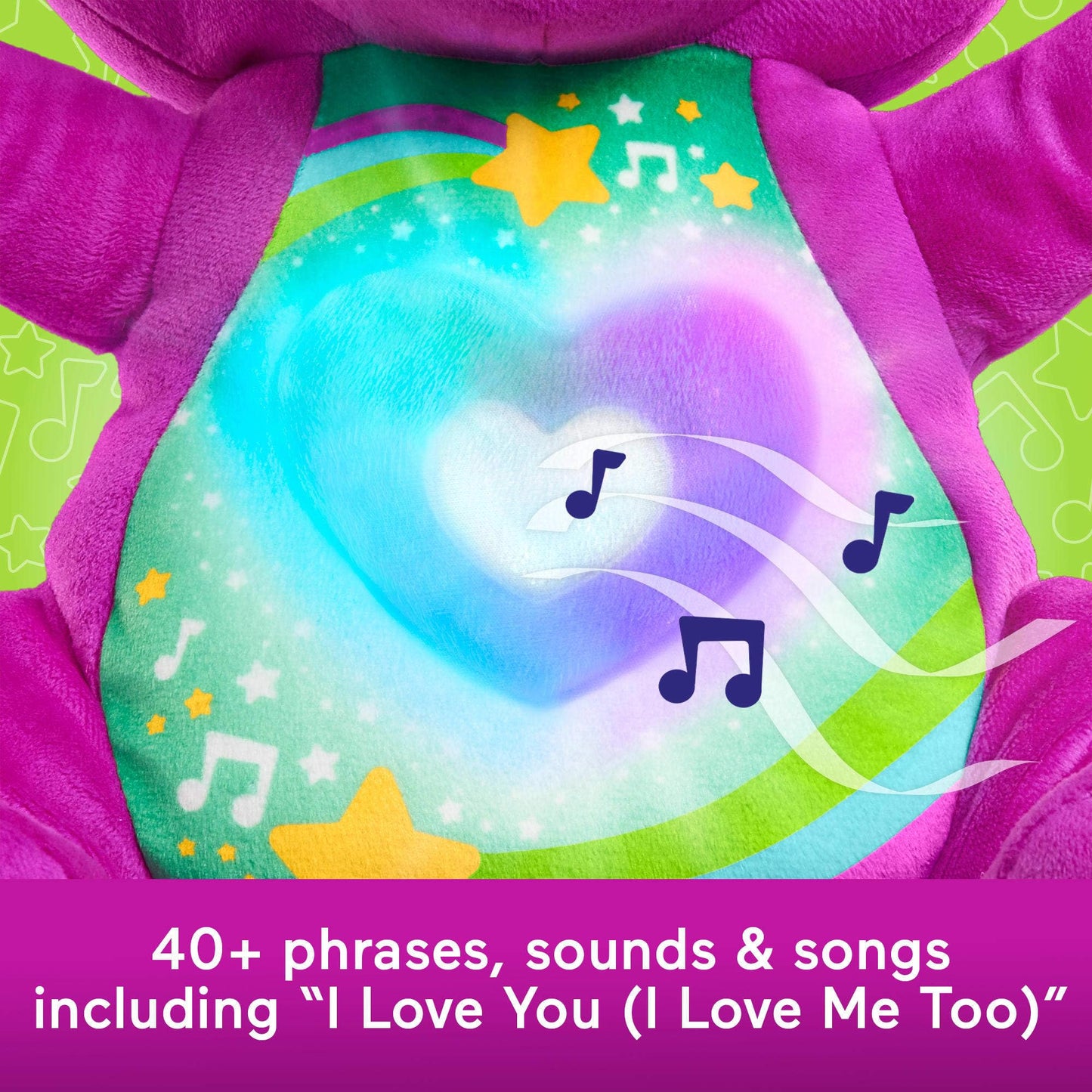 Barney World Toddler Toy Heart Glow Plush with Music & Lights for Pretend Play Preschool Kids Ages 2+ Years
