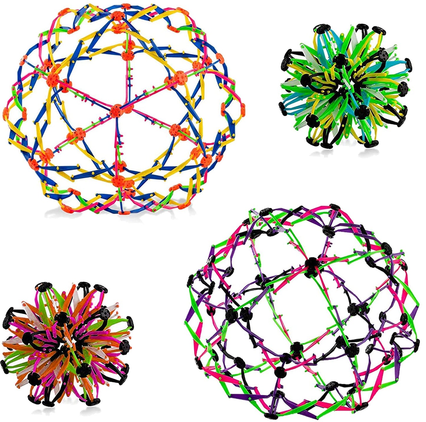 4E's Novelty Expandable Breathing Ball Sphere (4 Pack) Toy for Kids Stress Reliever Fidget Toys for Yoga Anxiety Relaxation Expands from 6" to 12"