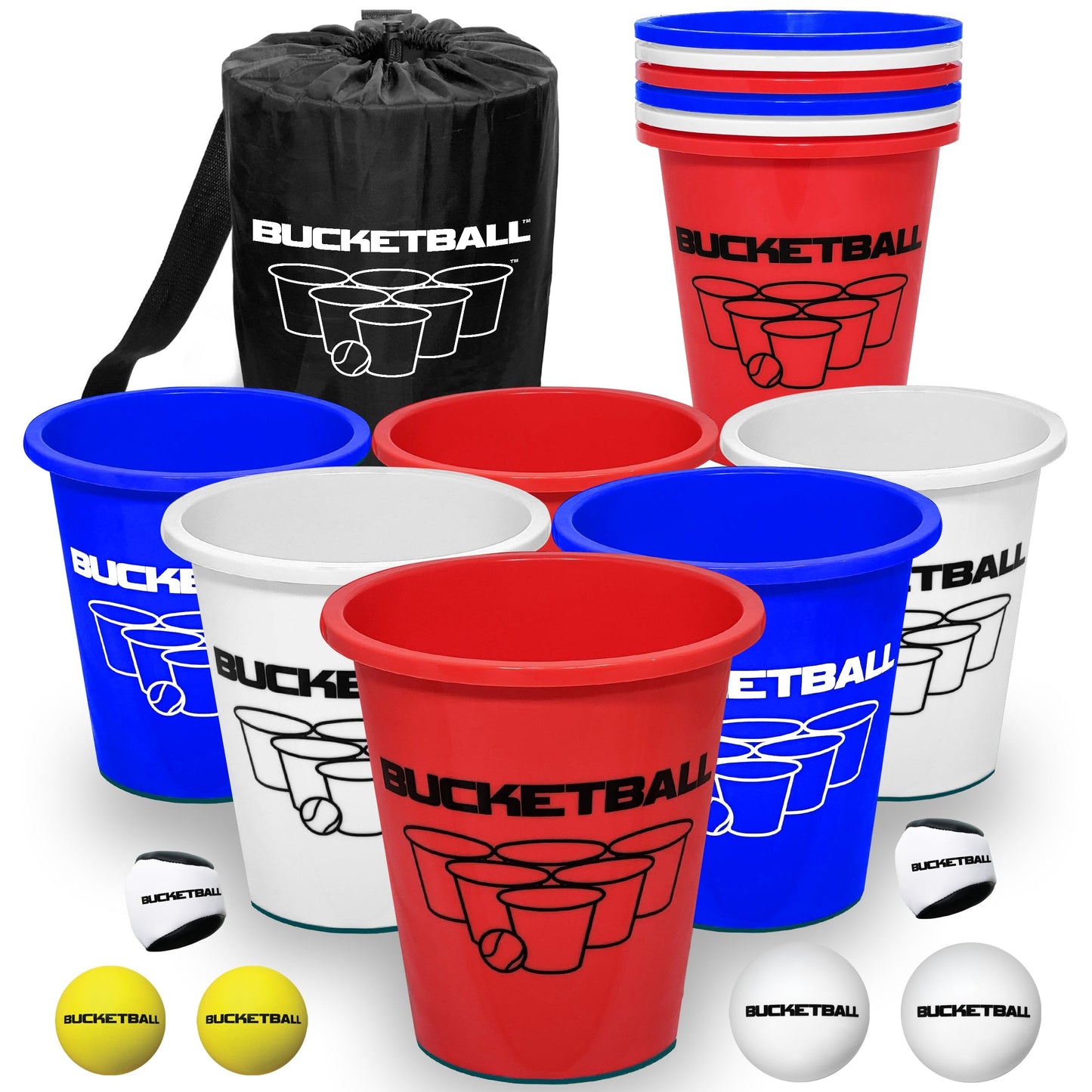 BucketBall | USA Edition Combo Pack | Best Beach, Pool, Yard, Camping, Tailgate, BBQ, Lawn, Water, Indoor, Outdoor Game