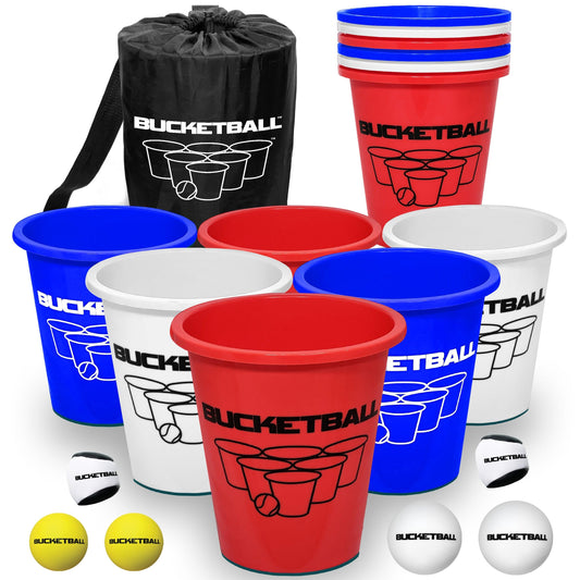 BucketBall | USA Edition Combo Pack | Best Beach, Pool, Yard, Camping, Tailgate, BBQ, Lawn, Water, Indoor, Outdoor Game