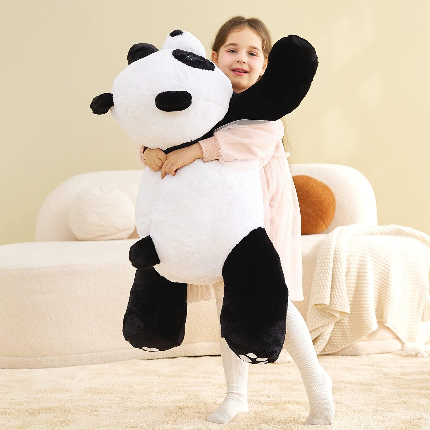 IKASA Giant Panda Stuffed Animal Plush Toy,Large Cute Jumbo Soft Toys,Huge Big Plushy Fluffy Fat Overd Plushie,Gifts for Kids Girls Boys Girlfriend Children (30 inches, Black and White)
