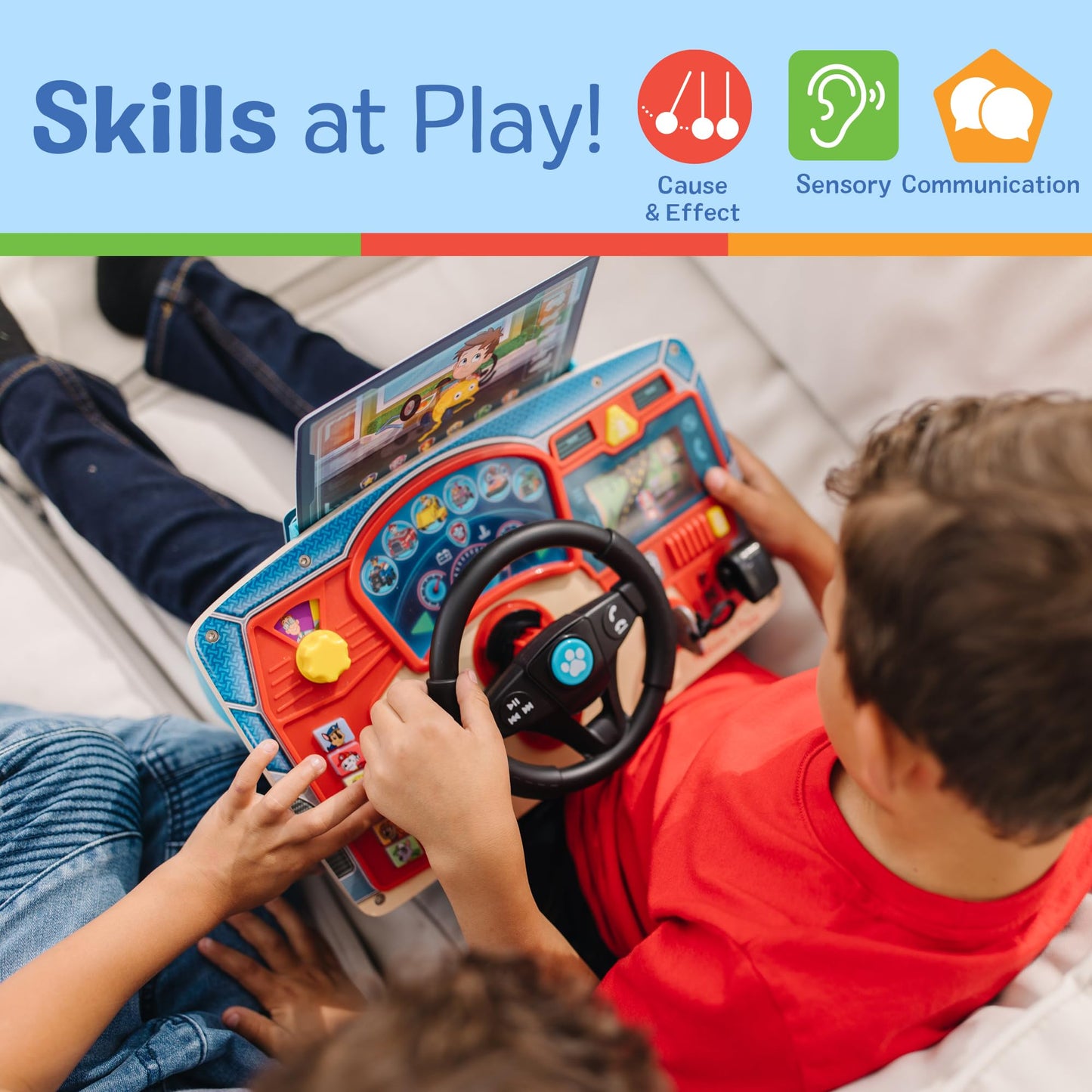 Melissa & Doug PAW Patrol Rescue Mission Wooden DashboardKids Activity Board, Toddler Sensory Toys, Pretend Play Driving Toy, PAW Patrol Toys for Kids Ages 3+