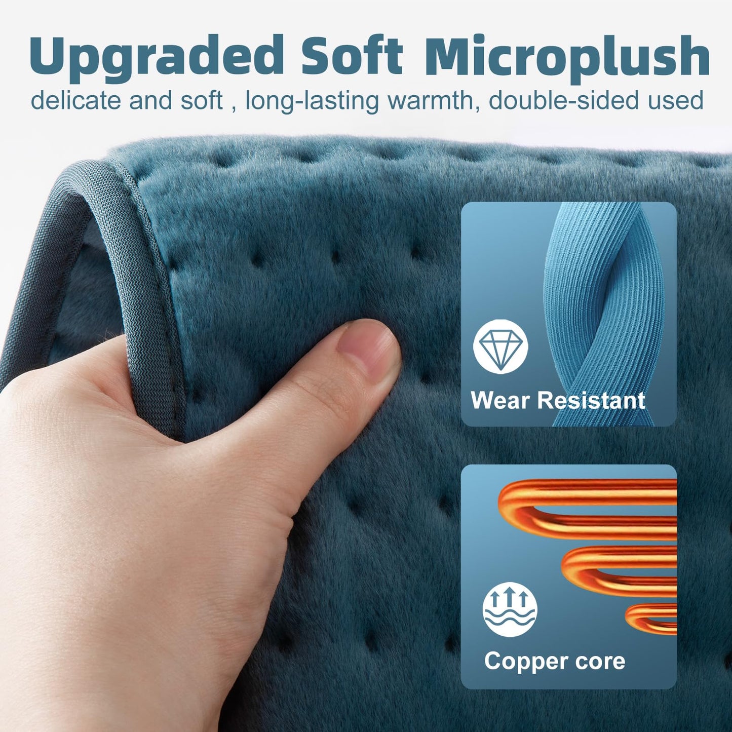 VALGELUIK 17x33 Heating Pad for Pain Relief | Ultra-Soft Microplush Fabric | 6 Adjustable Heat Settings (Moist & Dry) | Safe 2-Hour Auto Shut-Off | Perfect for Back, Neck, Shoulders | Great Gift Idea