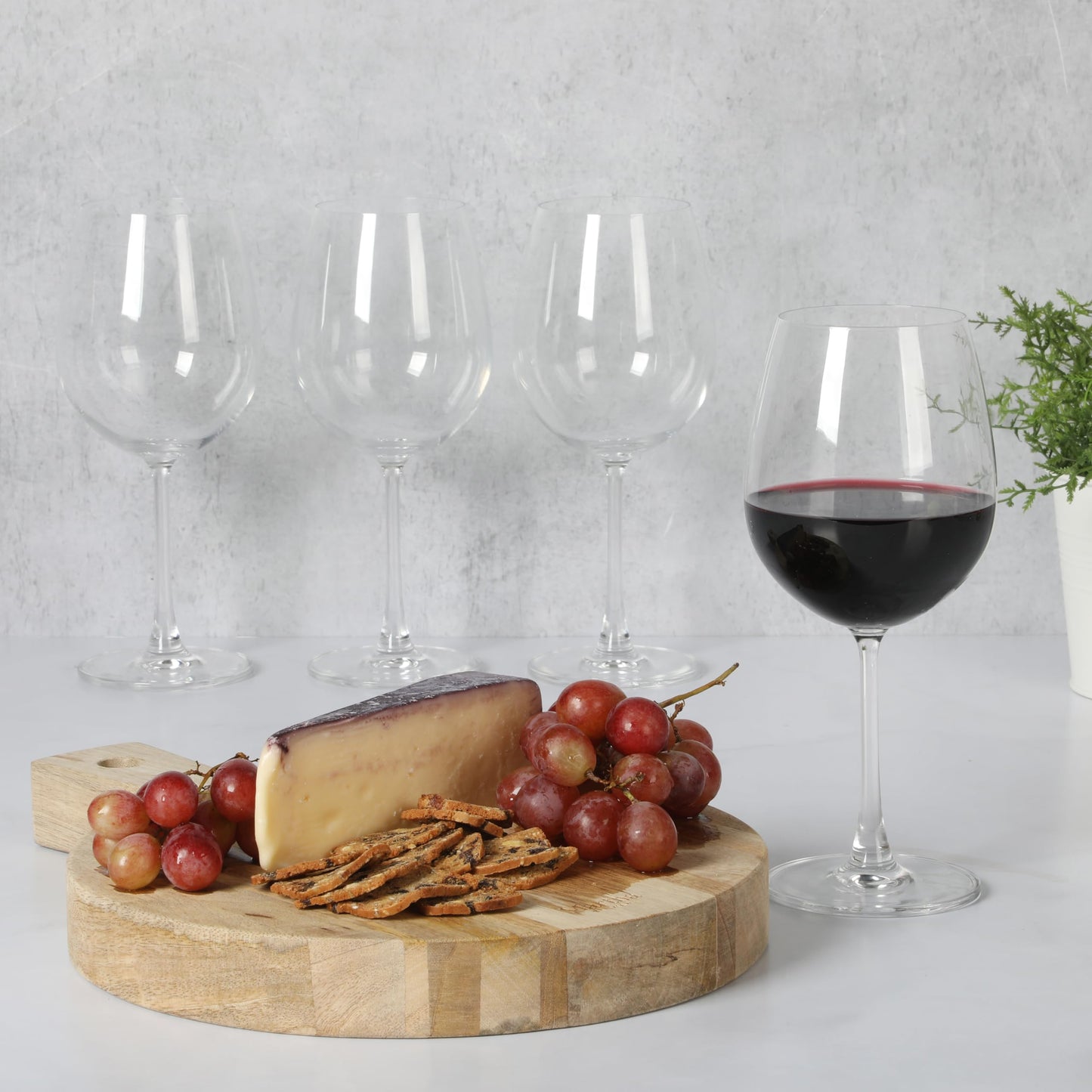 Martha Stewart Vivica 4-Pack Red Wine Glass Set, 20 oz – Elegant Stemmed Wine Glasses for Red Wine, Durable Clear Glassware for Dining, Entertaining, or Everyday Use