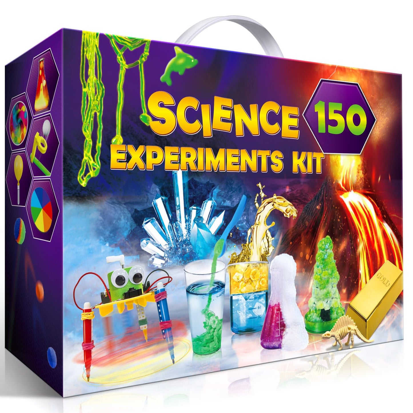 UNGLINGA - 150 Experiments Science Kit for Kids, S.T.E.M Educational Project Toys for Boys and Girls, Birthday Gift Ideas, Volcano, Chemistry Lab Tools