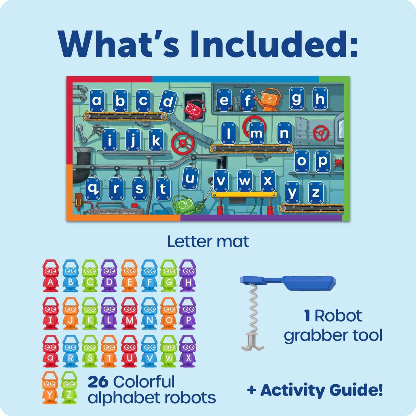 Learning Resources ABC Robot Factory - Alphabet Learning Toys for Toddlers, Letter Recognition for Preschoolers, Fine Motor Matching Letter Game, Educational Kids Preschool and Homeschool Board Games