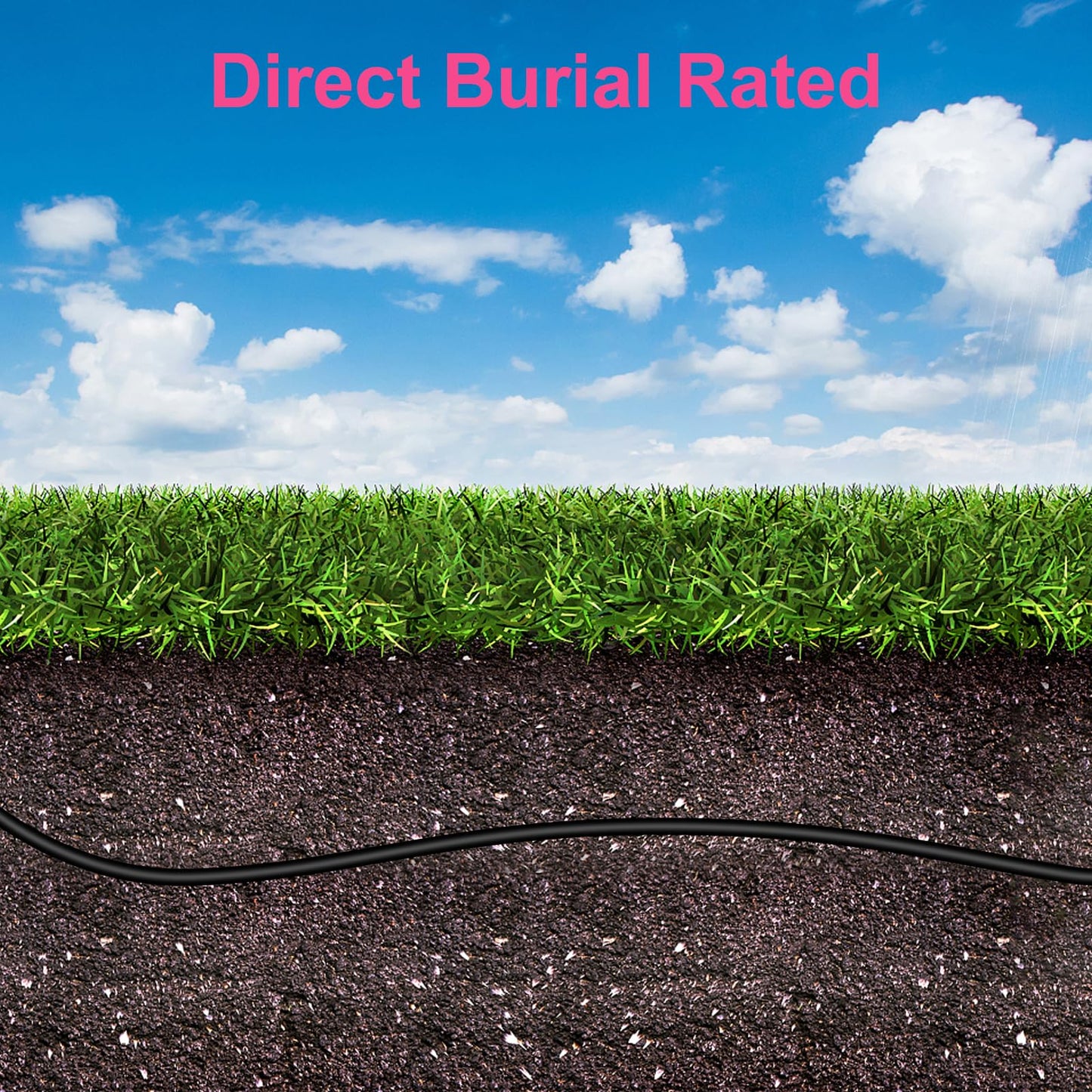 200FT Cat8 Outdoor Ethernet Cable, In-Ground, 26AWG Pure Copper Cat 8, Heavy Duty Direct Burial, LLDPE UV Jacket, Waterproof, 40Gbps 2000Mhz SFTP Patch Cord, POE, Network, Internet, with 25 Cable Ties