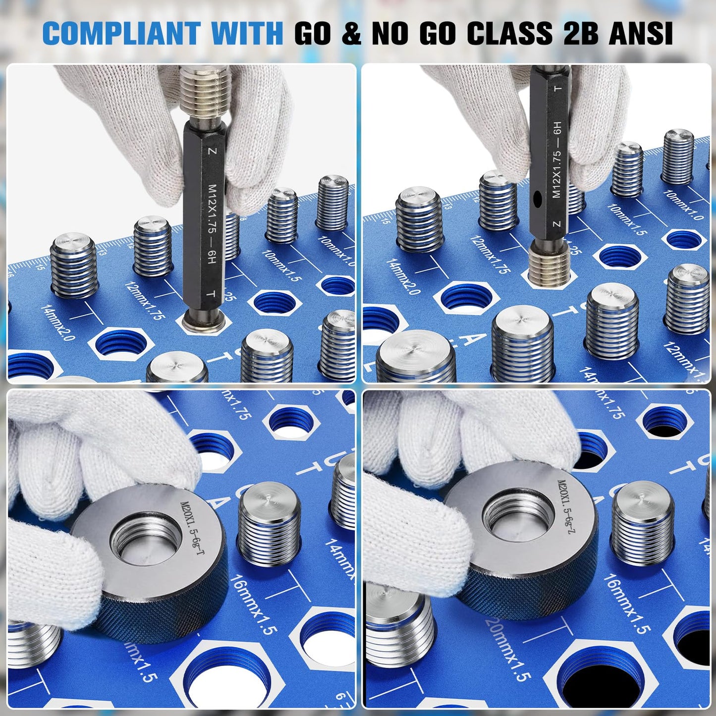 68 Nut and Bolt Thread Checker Standard and Metric, Screw Size and Thread Gauge with 26 SAE & 26 Metric & 16 Drill Bit Gauge, Bolt and Nut Identifier Gauge Bolt Size Finder for Quickly Identify