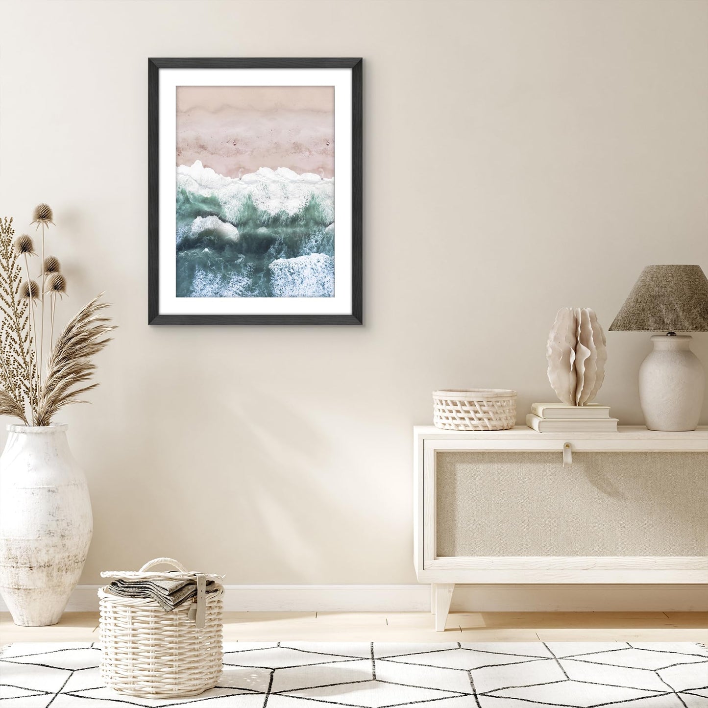 Americanflat 22x28 Poster Frame - Black Engineered Wood with Polished Plexiglass - Matted to 18x24 Photo Size - Hudson Collection - Wide Picture Frame for Wall Display - Black