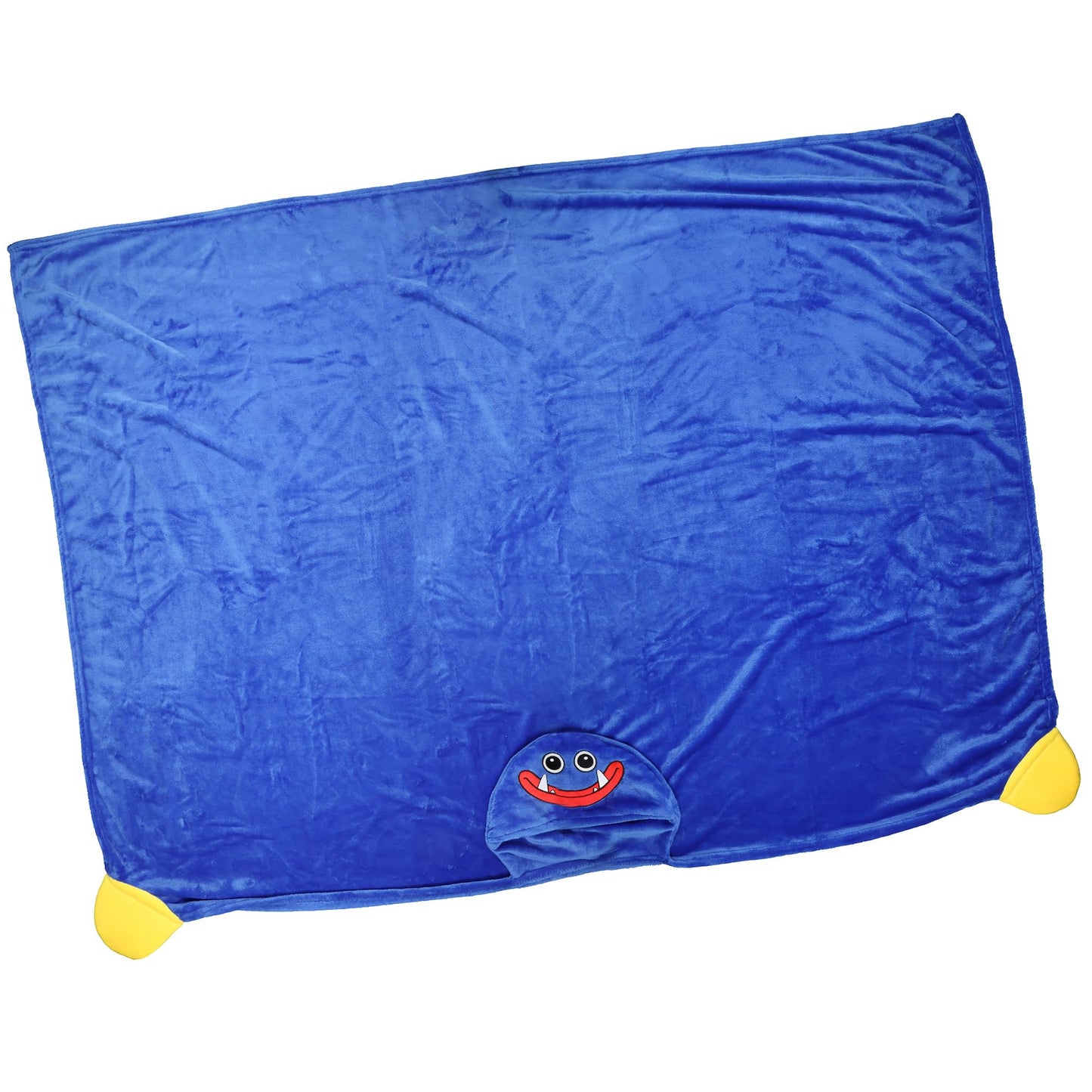 Poppy Playtime Huggy Wuggy Plush Super Soft Game Hooded Blanket Throw with Embroidered Face 50" x 60"
