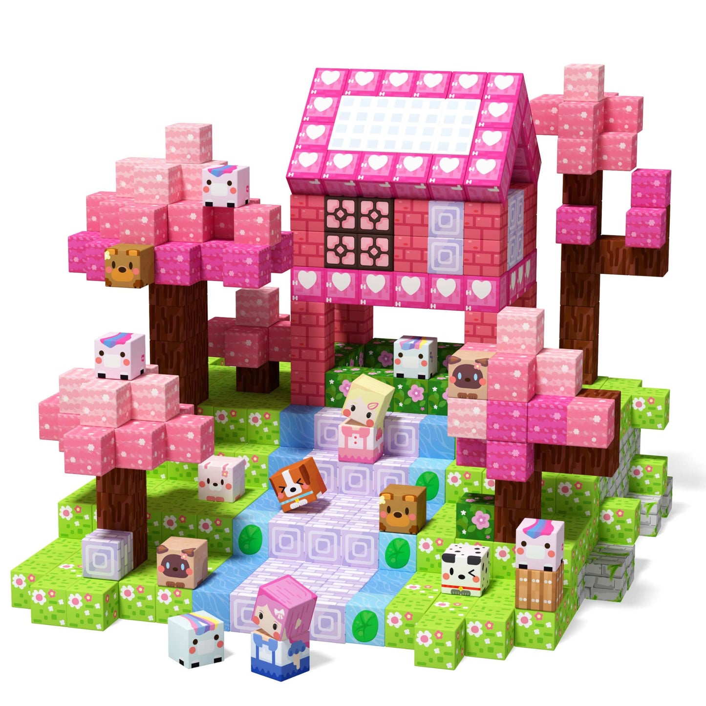 GobiDex 200PCS Magnetic Blocks Kid Building Toys for 3+ Years Old Girls, Upgraded STEM Sensory Gifts for Princess, Kids Magnets Game for Toddler