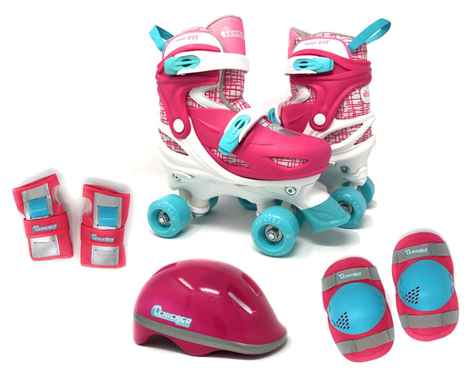 Chicago Quad Roller Skates Combo – Adjustable Skates with Protective Gear, High-Top Boot, 60mm Wheels, Secure Buckles, Indoor & Outdoor Use