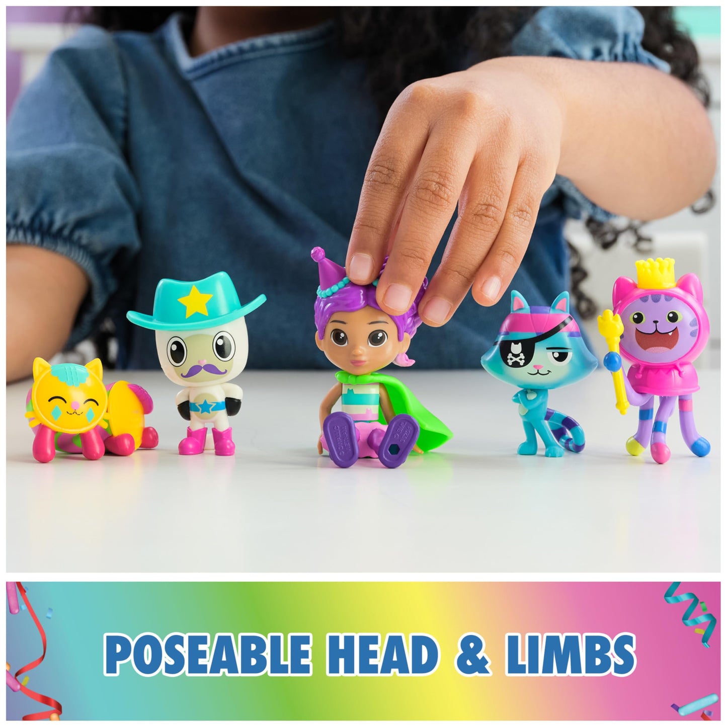 Gabby’s Dollhouse, Celebration Themed Figures with Gabby Girl, 5 Cat Toy Figures, Surprise Toys & Dollhouse Accessories, Kids Toys for Girls & Boys 3+