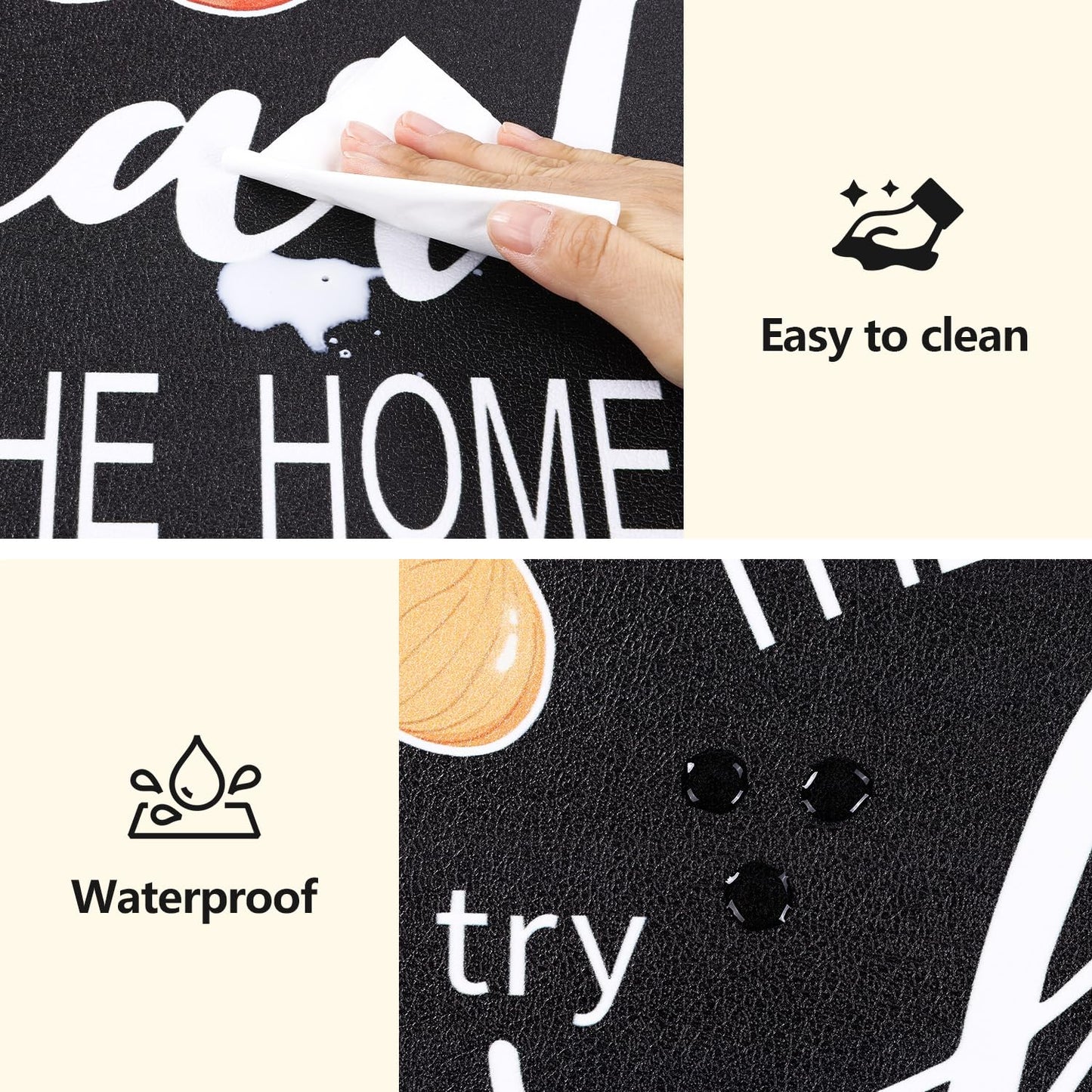 Yamaziot Anti Fatigue Kitchen Rug Set of 3, Non-Slip Waterproof Farmhouse Cushioned Comfort Standing Floor Mat for Kitchen, Office, Sink, Laundry