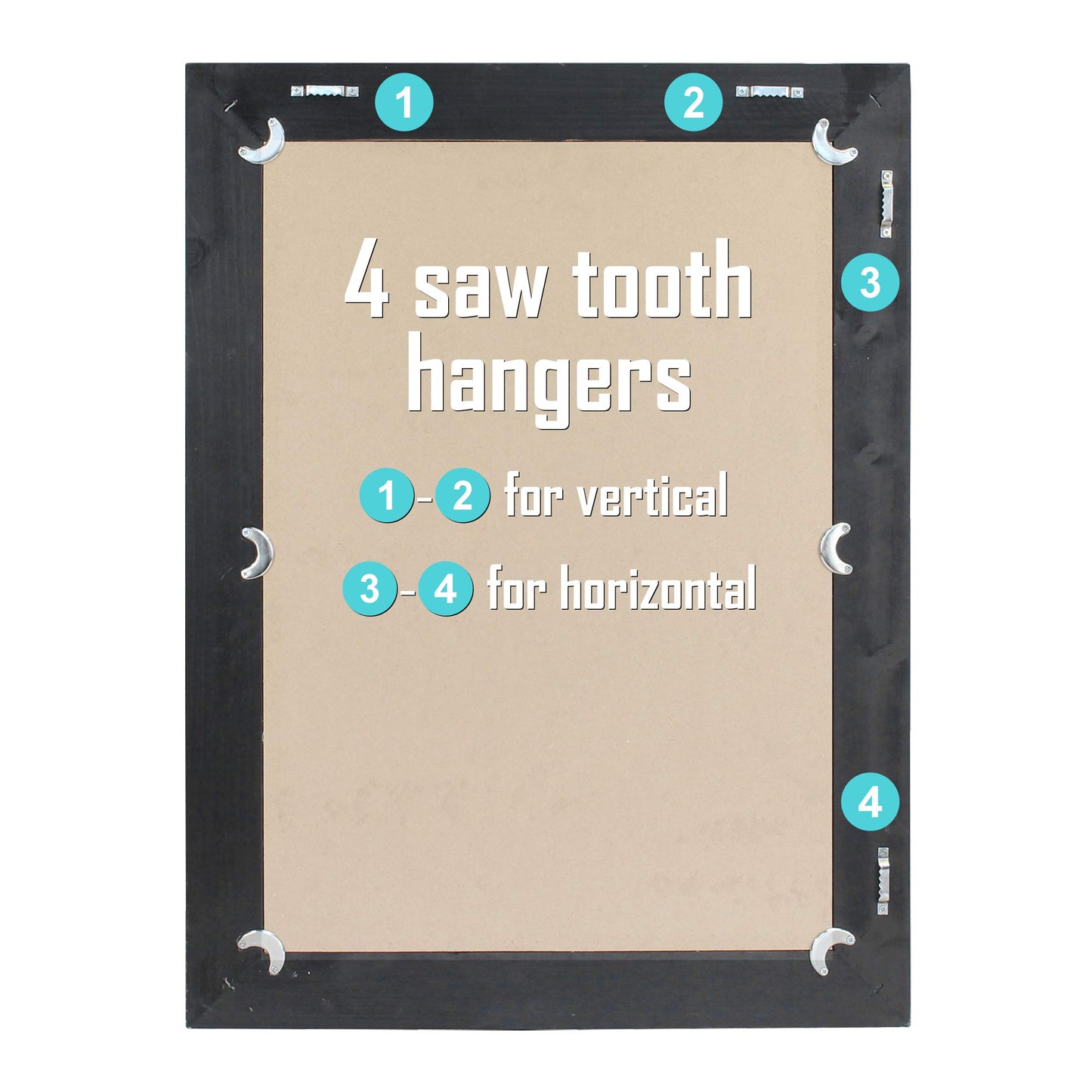 Stonebriar 24" x 18" Rectangle Black Wood Frame Wall Mirror with Attached Hanging Brackets, Decorative Country Rustic Decor for The Living Room, Bedroom, Bathroom, Hallway, and Entryway