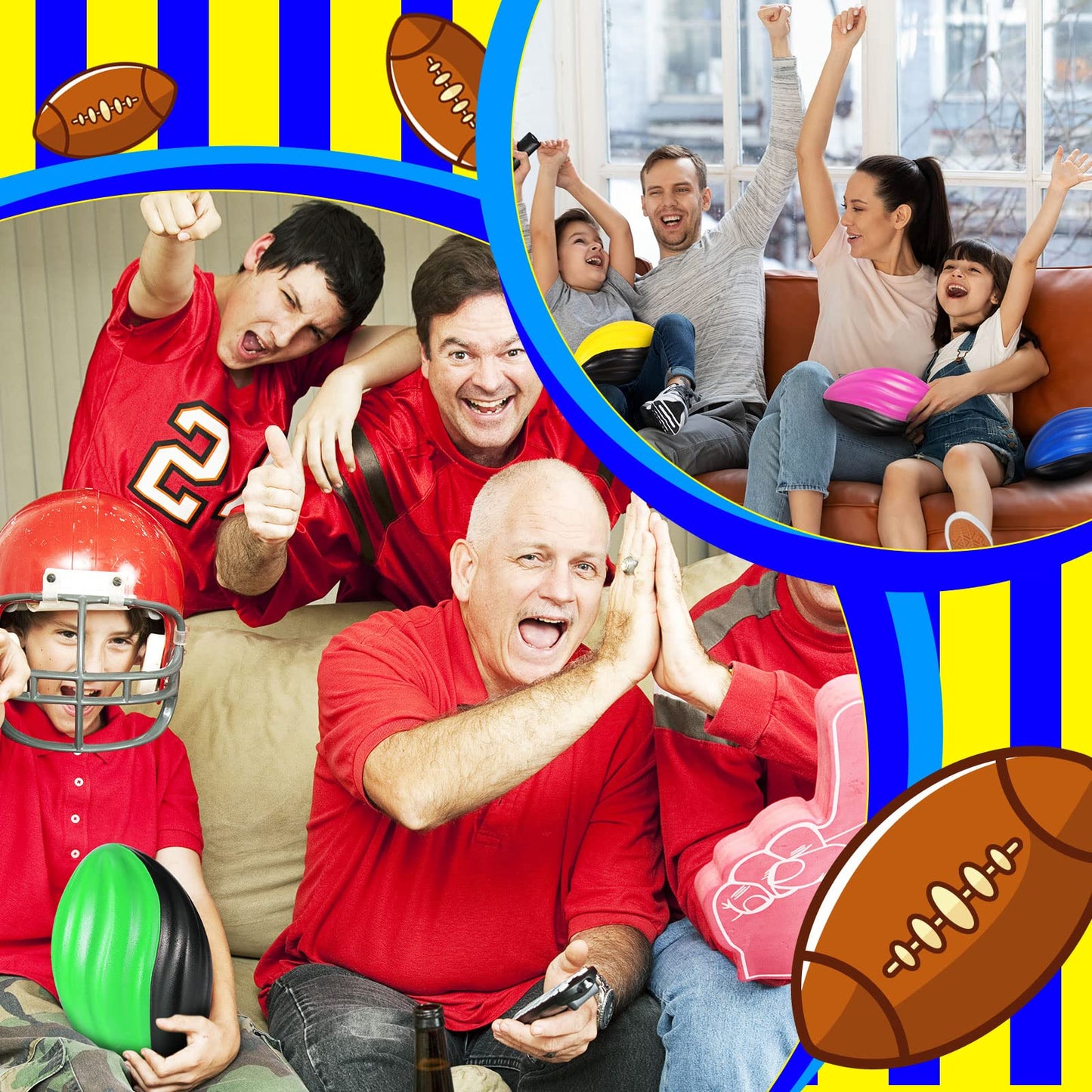 Jerify 30 Pack Mini Footballs Bulk 5 Inch Spiral Foam Football Small Soft Sports Toy for Indoor Outdoor Kids Foot Ball Play Game Foot Ball Party Supplies
