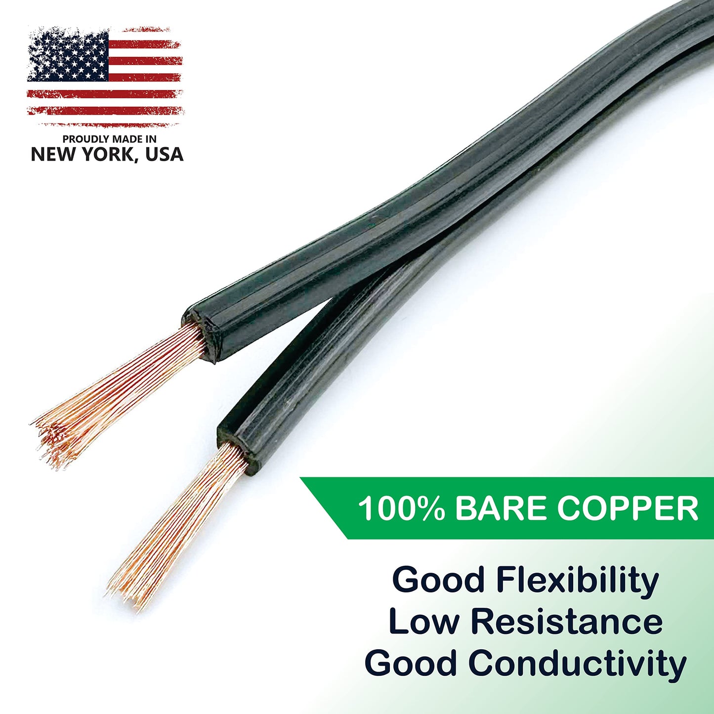 NATIONAL Wire&Cable 16/2 Low Voltage Landscape Lighting Wire - Made in USA - 16-Gauge 2-Conductor - 200 Feet