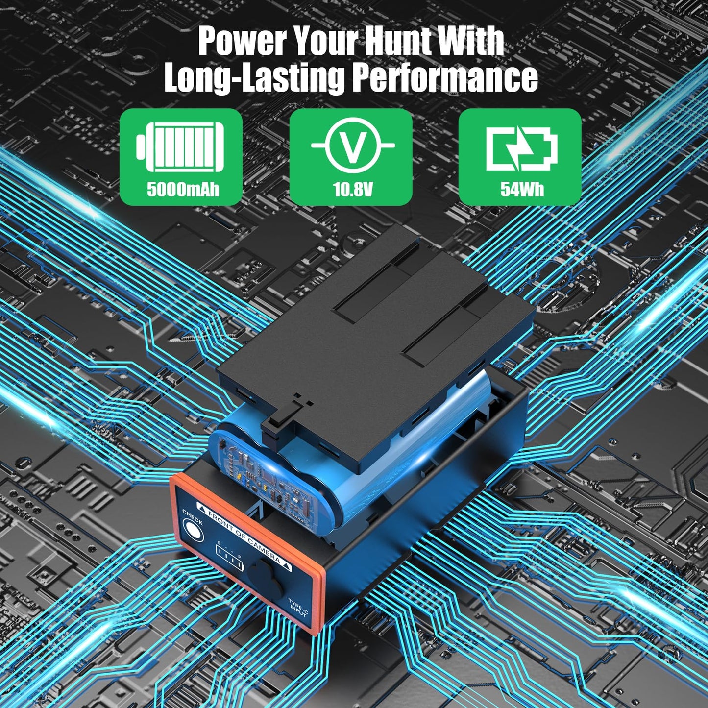 DCDG 2 Pack Power Mag Battery Pack Compatible with Moultrie Edge Cellular Trail Camera 5000mAh Rechargeable Lithium Replacement Battery for Moultrie Edge, Edge PRO, Edge 2, Edge 2 PRO