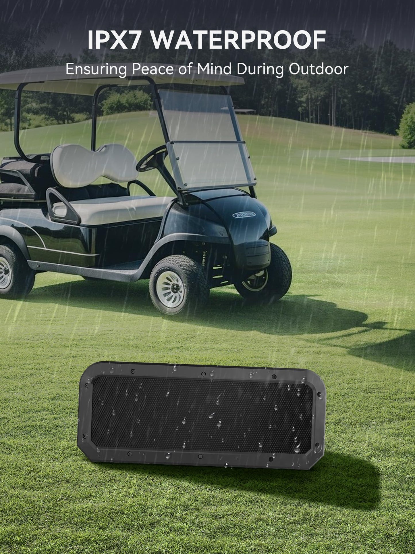 PILSAMAS Magnetic Golf Speaker, Golf Cart Speakers Bluetooth - 40w Loud Bluetooth Speaker, Deep Bass, EQ, TWS, 30H Battery- Portable IPX7 Waterproof Bluetooth Speaker, Golf Accessories for Men