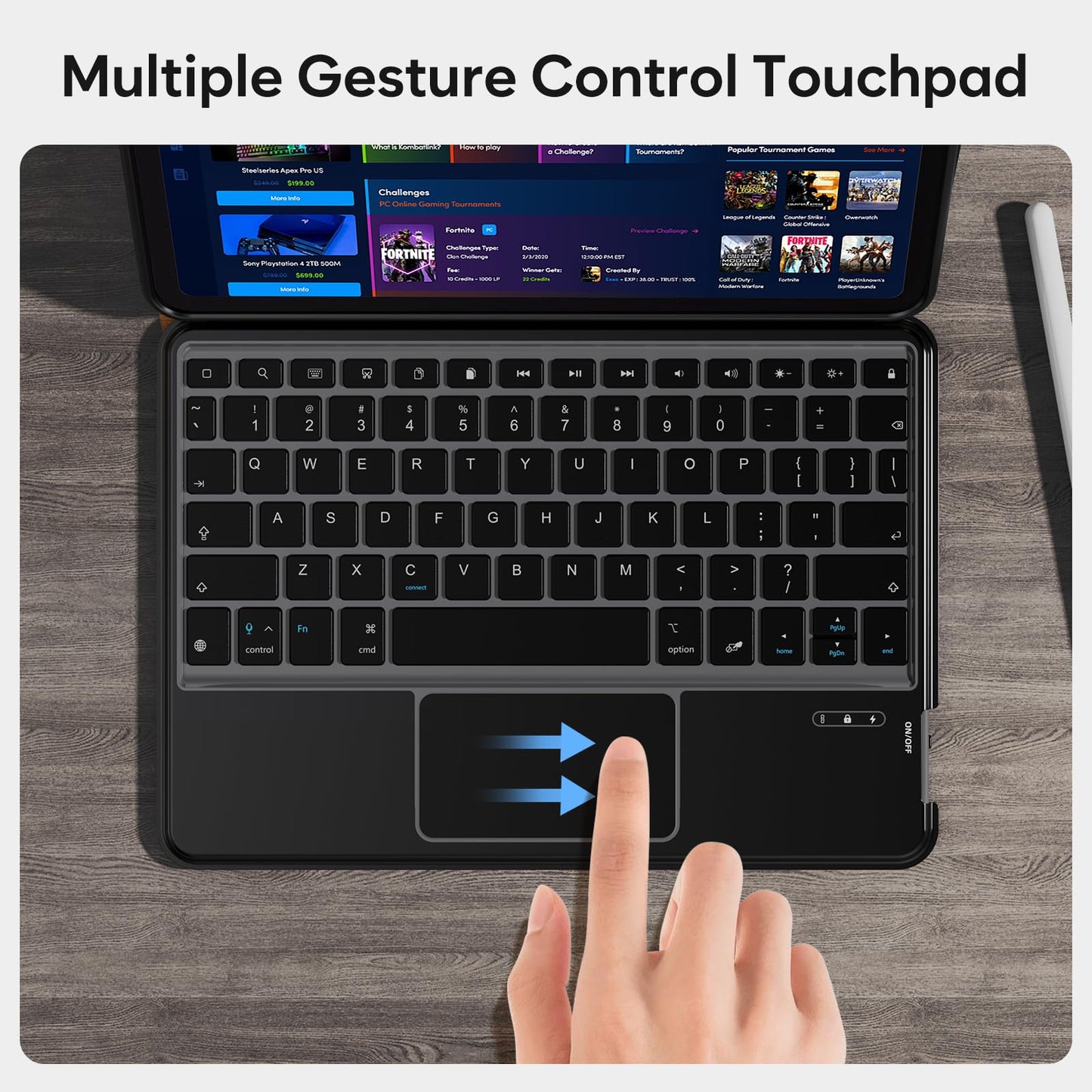 ProCase Folio Keyboard Case for iPad 11-inch (A16 Chip) 2025 / iPad 10th Generation 10.9" 2022; Magnetic Detachable Protective Cover with Touchpad & Pencil Holder -Black
