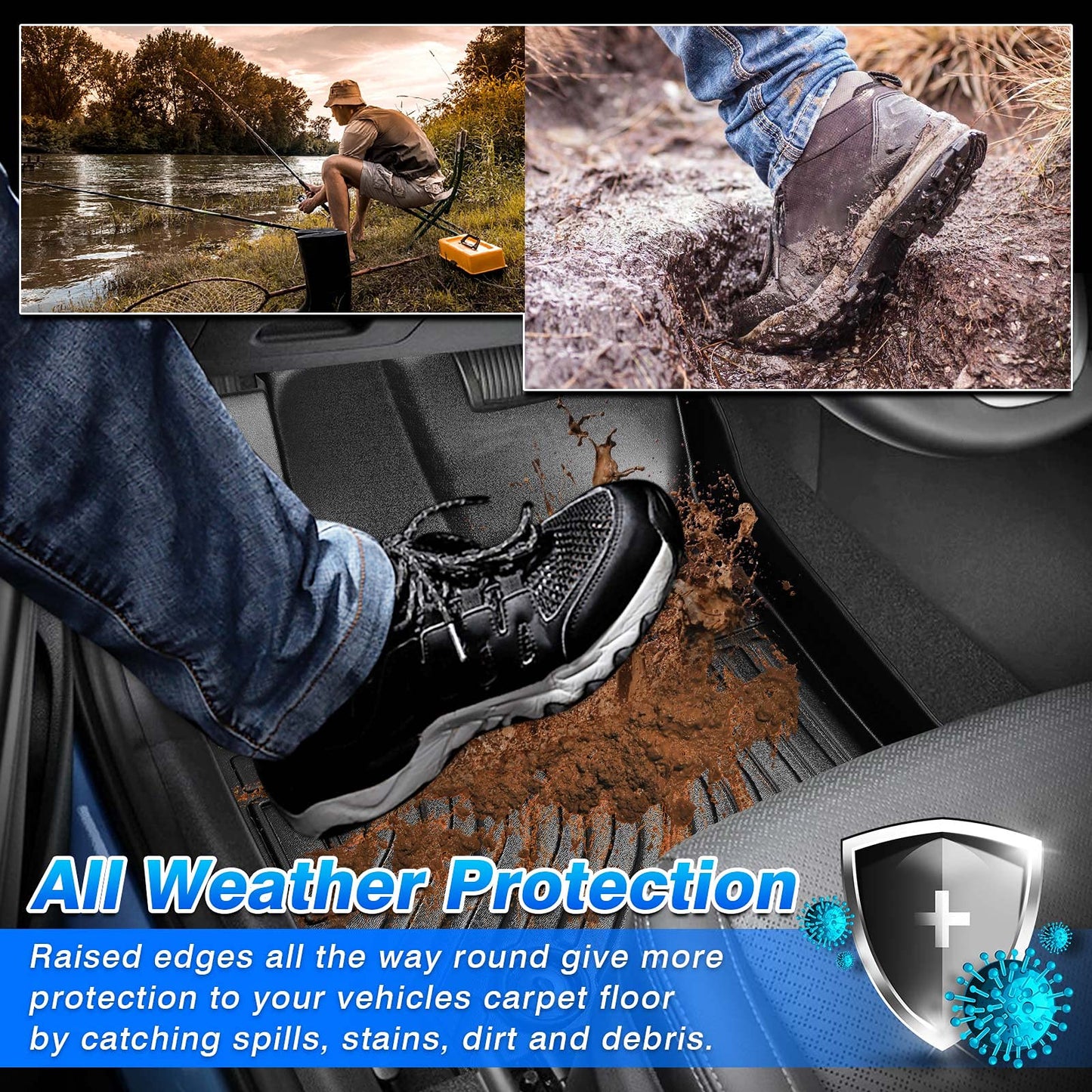 Cartist Compatible with Floor Mats BMW X3 F25 2011-2017 All Weather Floor Mat Carpet Protection TPE Odorless Heavy Duty Floor Liners