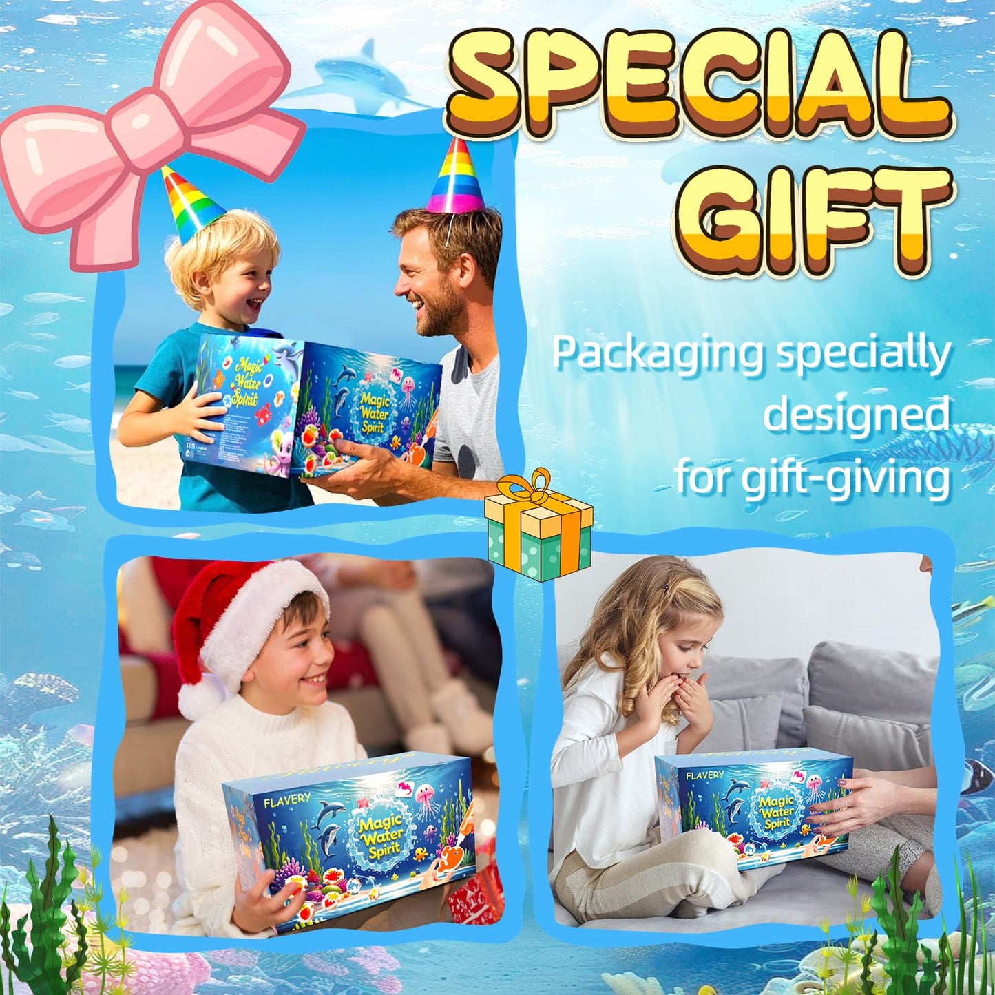 Flavery Magic Water Elf Toy Kit, Fairy Water Gel Kit with 20 Magic Gels and 24 Shape Molds, Aqua Squishy DIY Set, Birthday Gifts, Party Favors