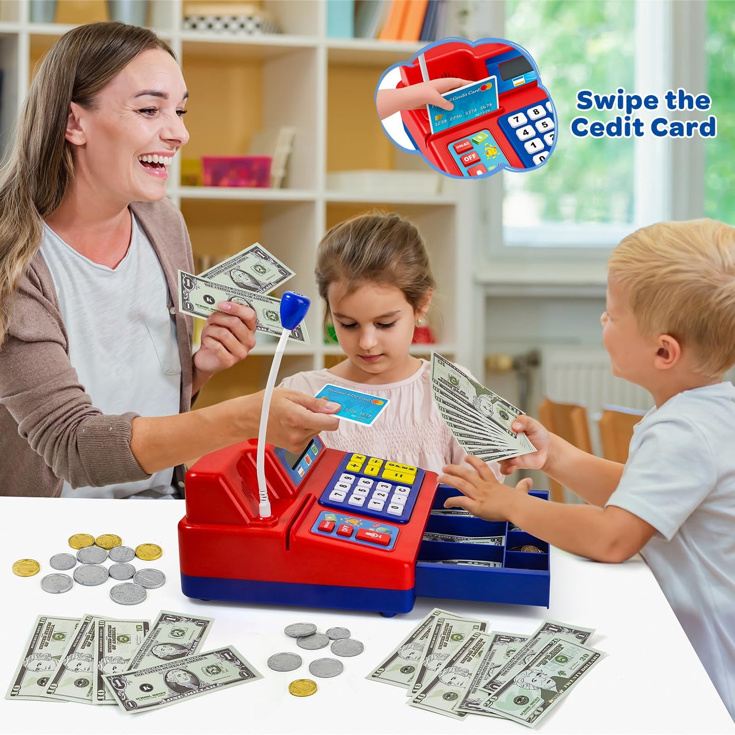 Calculator, Registration Box, Toy, Gift, Red