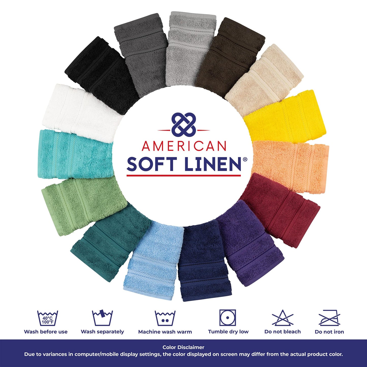 American Soft Linen Luxury 6 Piece Towel Set, 2 Bath Towels 2 Hand Towel 2 Washcloths, 600 GSM 100% Cotton Turkish Towels for Bathroom, White Towel Sets