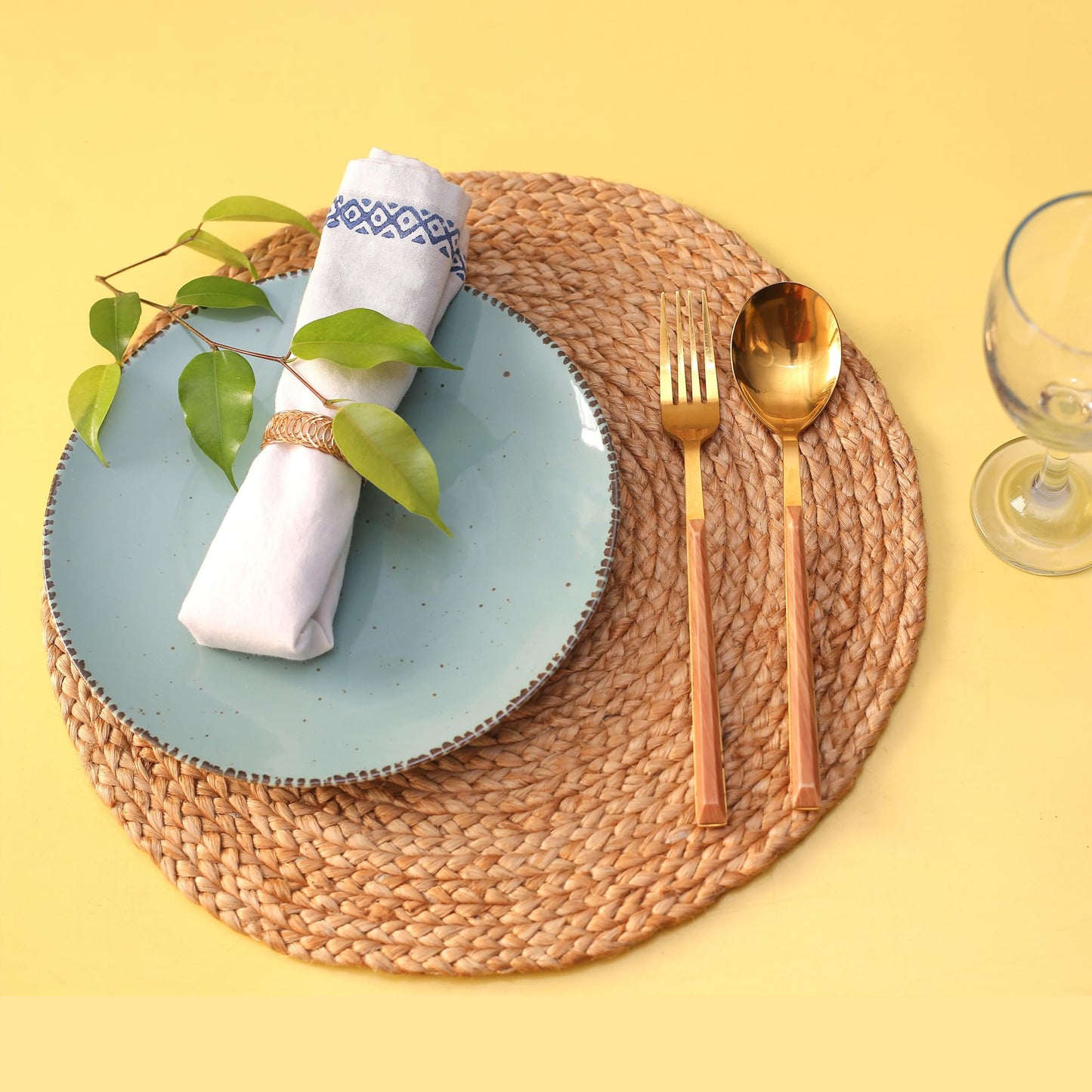 Round Placemats Set of 12 - Jute Placemats for Boho Dining - Woven Mats for Table Décor