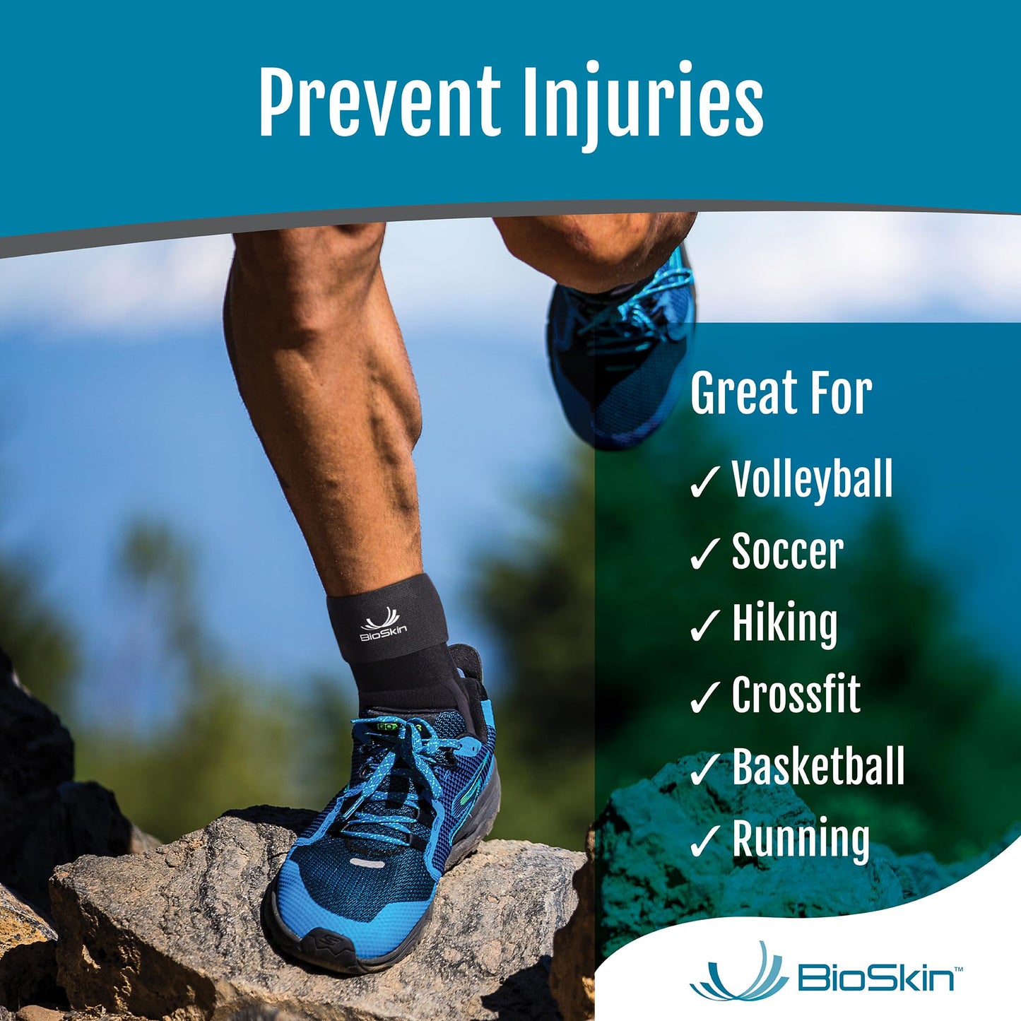 BioSkin TriLok Ankle Brace for Women & Men - Ankle Brace for Sprained Ankle, Plantar Fasciitis Relief, Foot Arch Support, Peroneal Tendonitis Relief, & PTTD Support, HSA or FSA Eligible (X-Large)