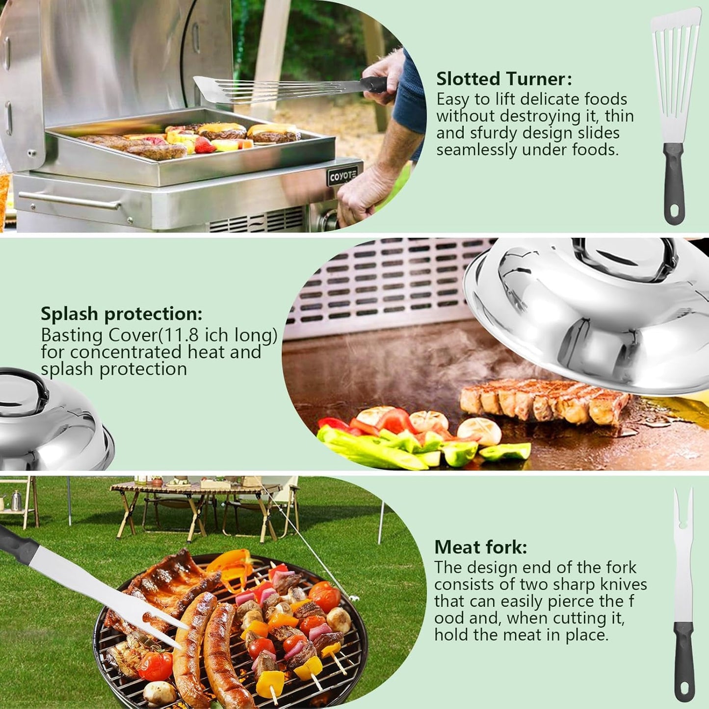 Griddle Accessories Kit for Blackstone and Camp Chef, 45 PCS Upgraded Flat Top Grill Accessories, Household Griddle Spatula Set with Enlarged Spatulas, Basting Cover, Scraper, for Outdoor