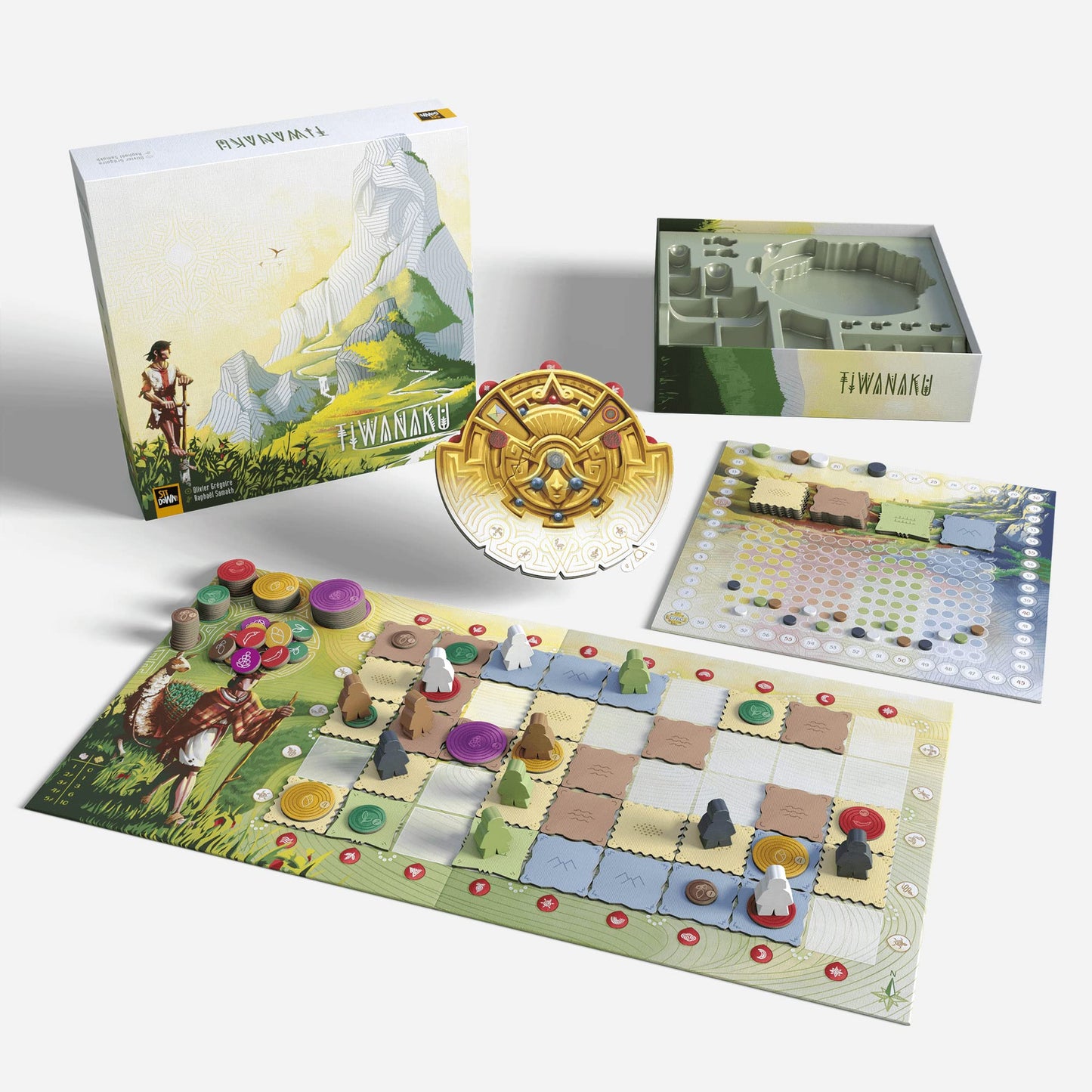 Sit Down! Tiwanaku - Sit Down! Strategy Board Game, Deduction Exploration Optimization, Pachamama Mother Earth Wheel, Play Solo Mode Or with Up to 4 Players, 30-60 Minute Play Time, for Ages 14+