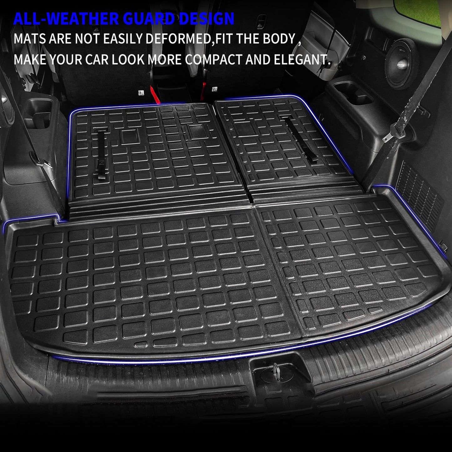 Rongtaod Cargo Mat Compatible with 2020-2025 Kia Telluride Cargo Liner Trunk Mat TPE All Weather Back Seat Cover Protector 2024 Telluride Accessories (Trunk Mat with Backrest Mat)