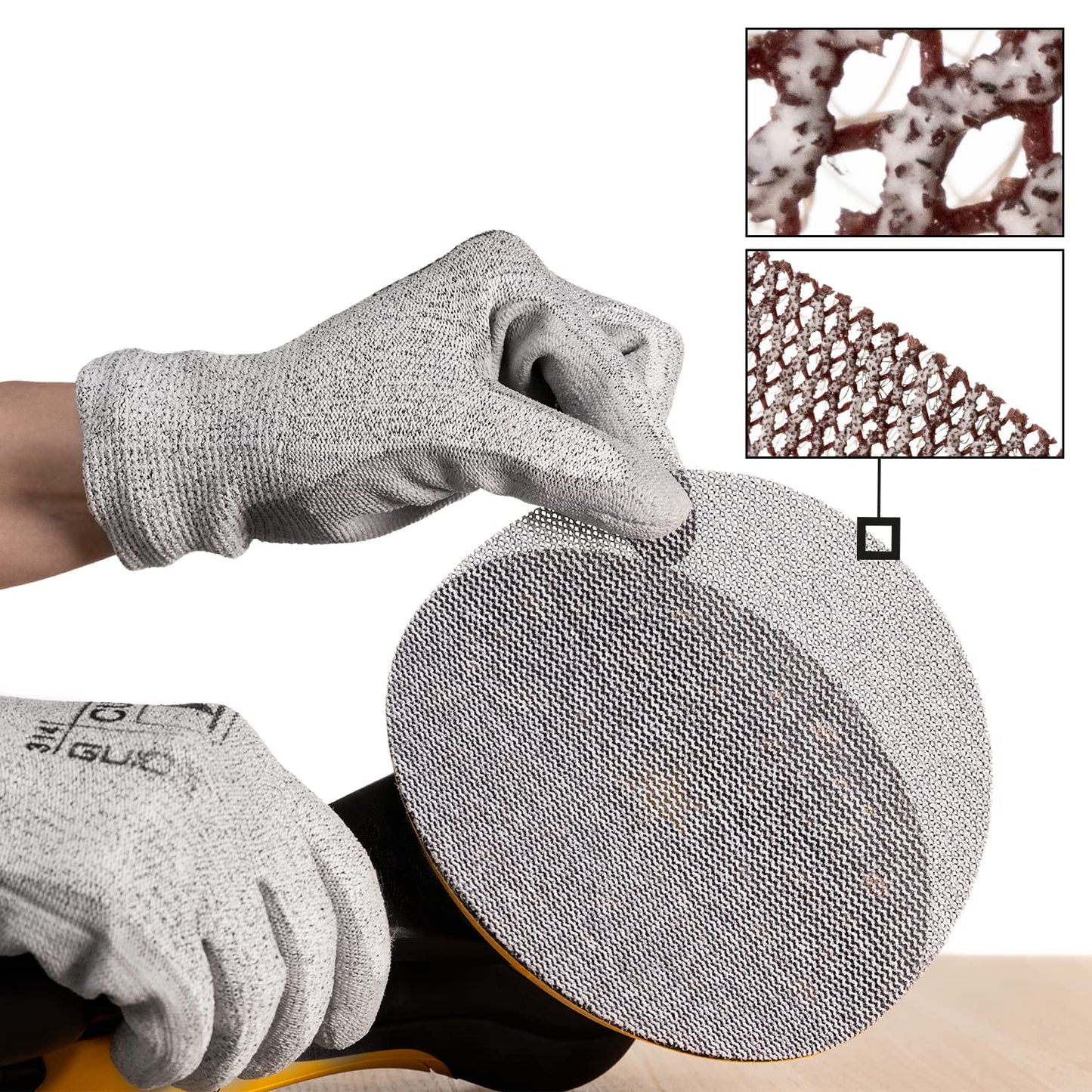 Mirka Abranet Net Discs / 5 inch / 35 pcs Mix-Pack Assorted 5 of Each Grit 80, 120, 180, 240, 320, 400, 600 / Mesh Sandpaper Sanding Disc Hook and Loop / 9A-232-AP