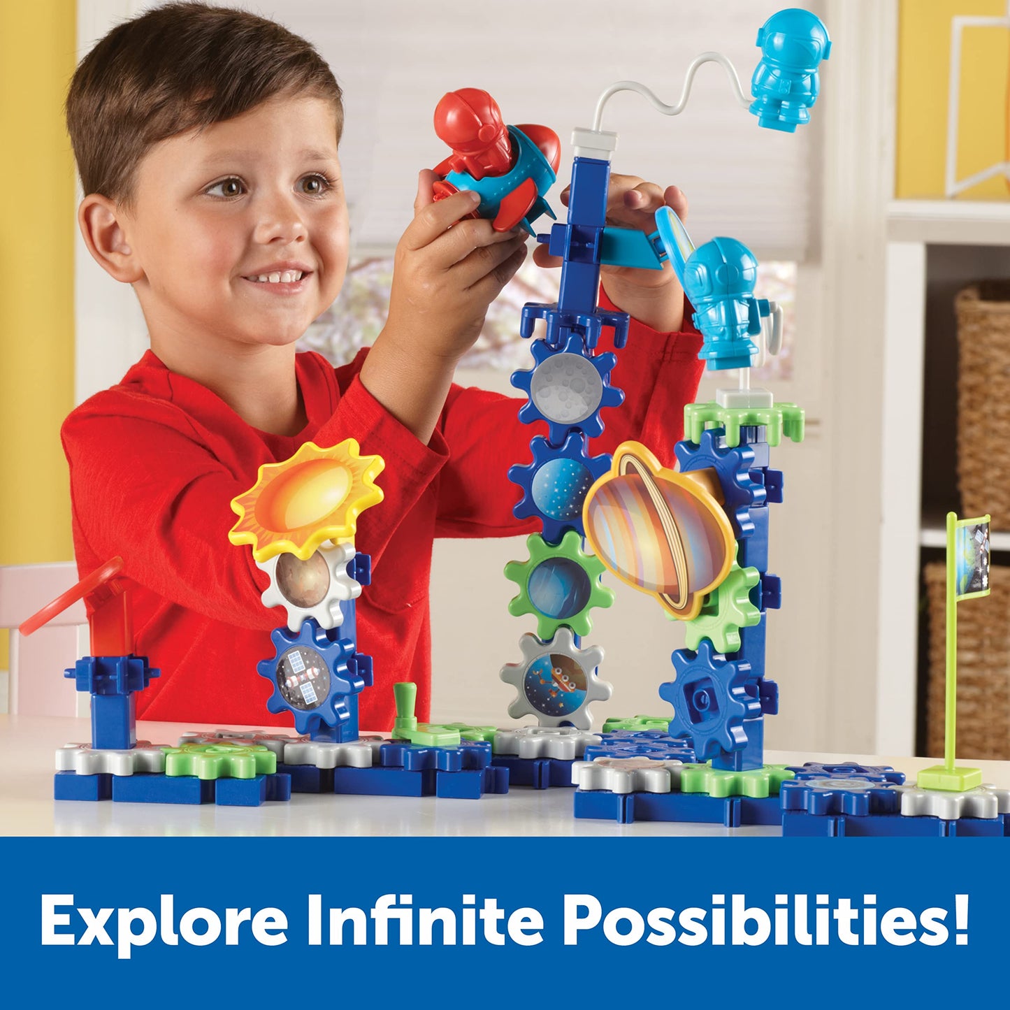 Learning Resources LER9217 Gears! Spinning Space Gears Building Kit
