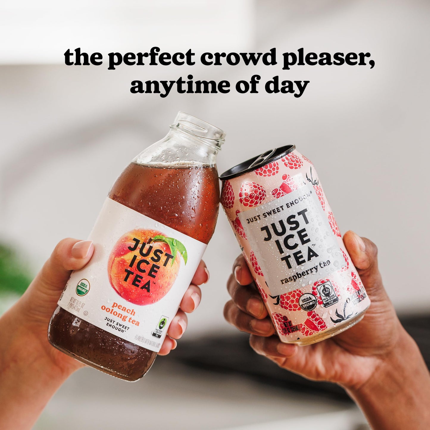 Just Ice Tea, Lemon Flavored Black Iced Tea, 24-Pack (12oz Cans), USDA Certified Organic, Real Brewed, Low Calorie, No Artificial Sweeteners, Fair Trade, Made in USA.