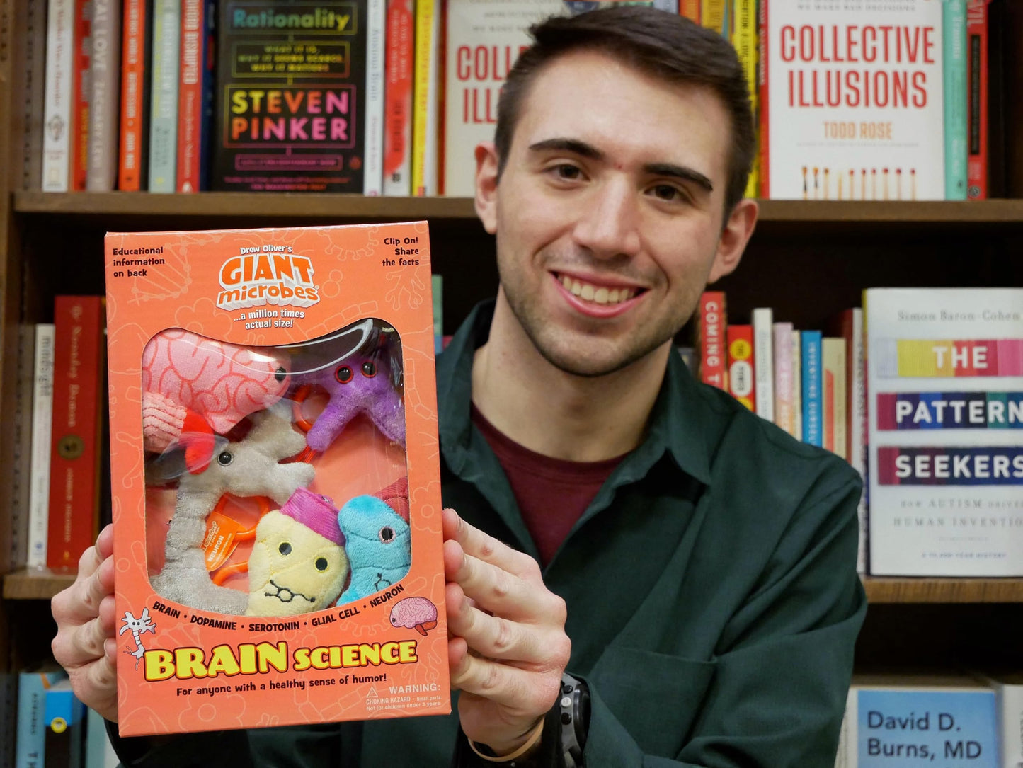 GIANTmicrobes Brain Science Themed Gift Box –Learn about Neuroscience with this 5-piece Box Set of Plush Key Chains, Educational Gift for Students, Doctors, Teachers, Neuroscientists and Psychologists