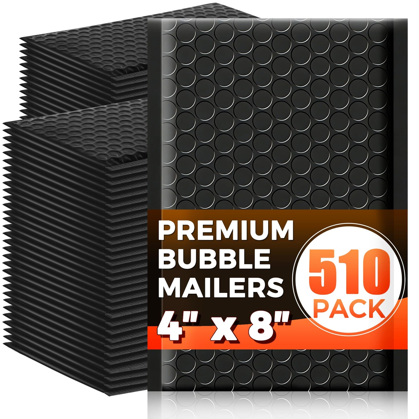 510-Pack Bubble Mailer 4'' x 8'' - Self-Sealing Waterproof Small Mailing Envelopes Padded Lightweight Shipping Bags for Accessories, Small Parts, Jewelry, Trading Cards, Compact Items 4x7 Usable Space