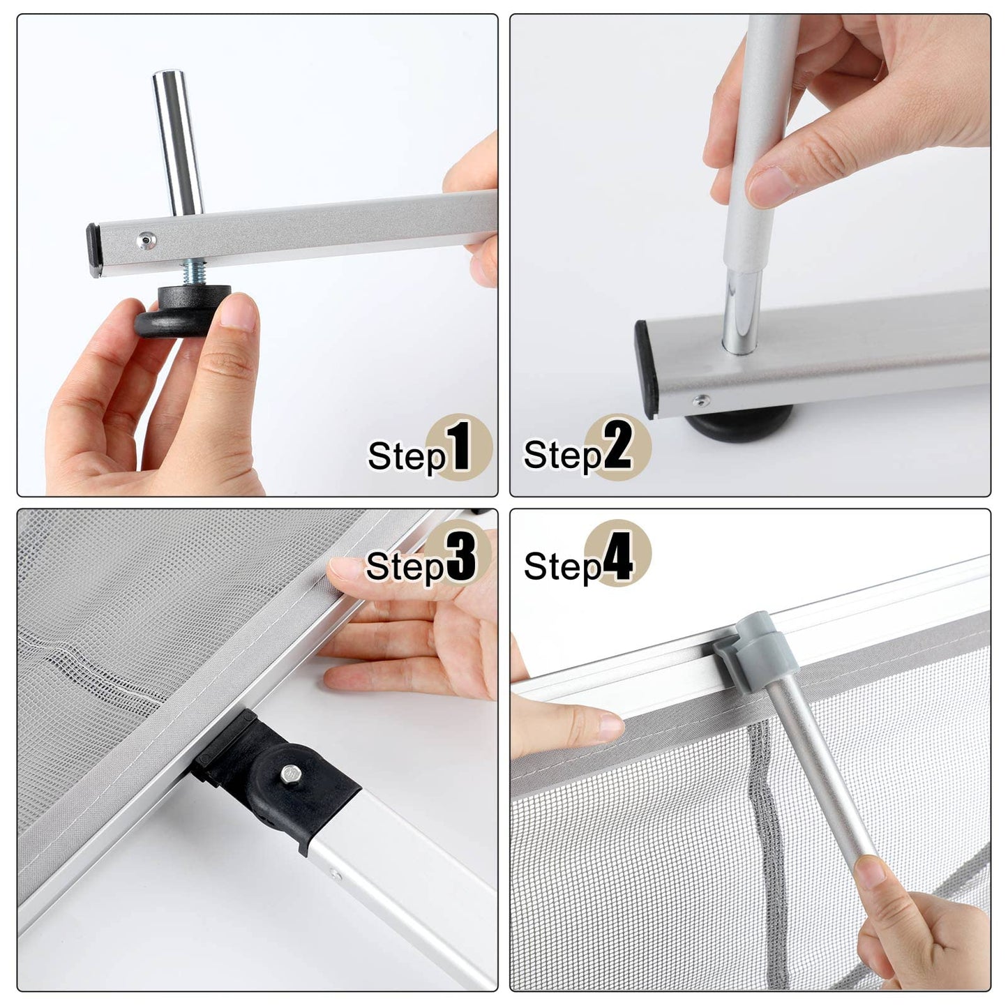 Outus Mesh Literature Brochure Holder with 8 Pocket Portable Magazine Display Roll Up Magazine Rack Lightweight Floor Standing Catalog Office Brochure Display Stand for Business Trade Shows