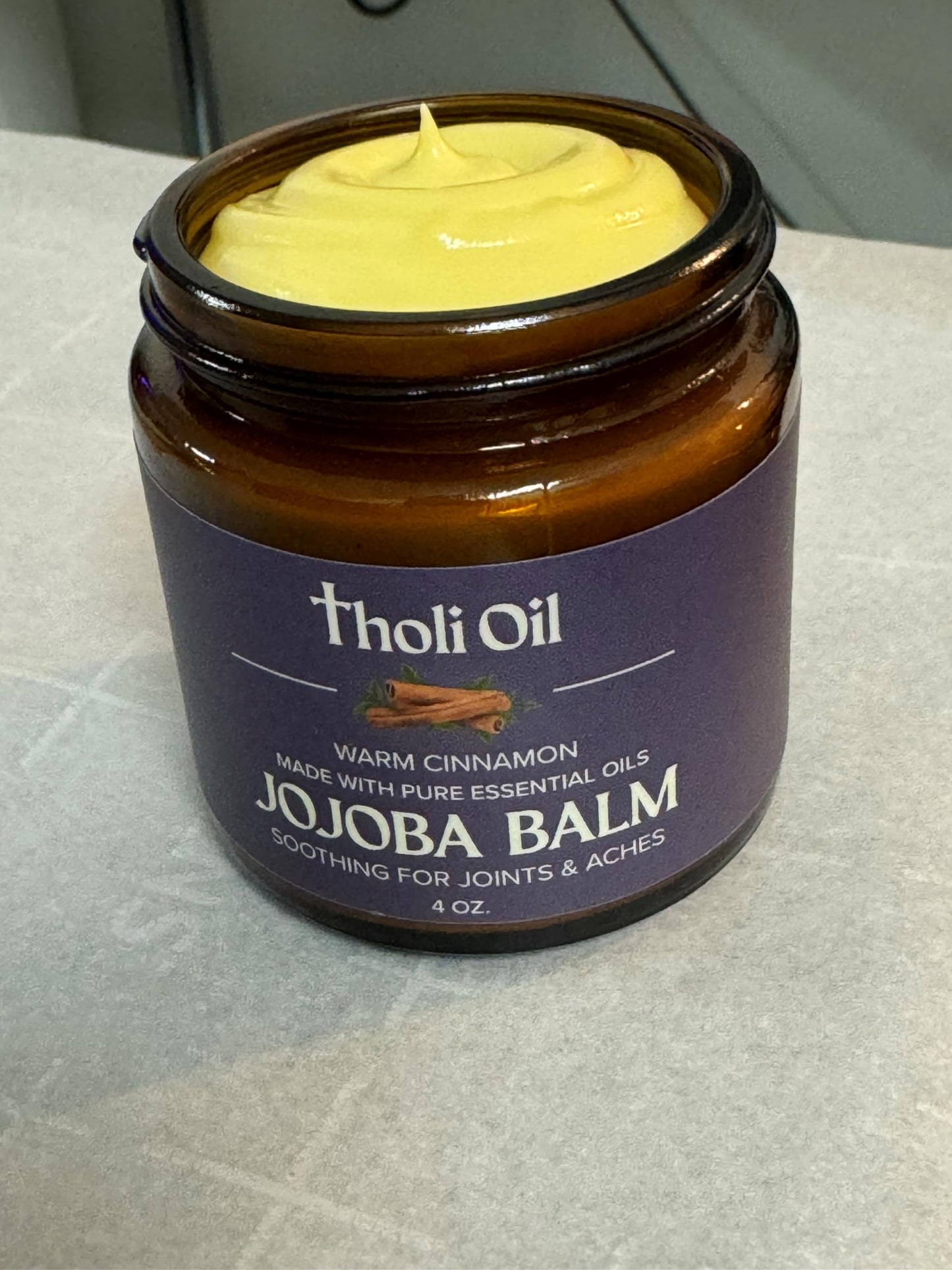 Tholi Oil - Jojoba Balm with Cinnamon, Hyssop, Spikenard, Cassia - Infused with Biblical Oils for Skin - 4oz Jar