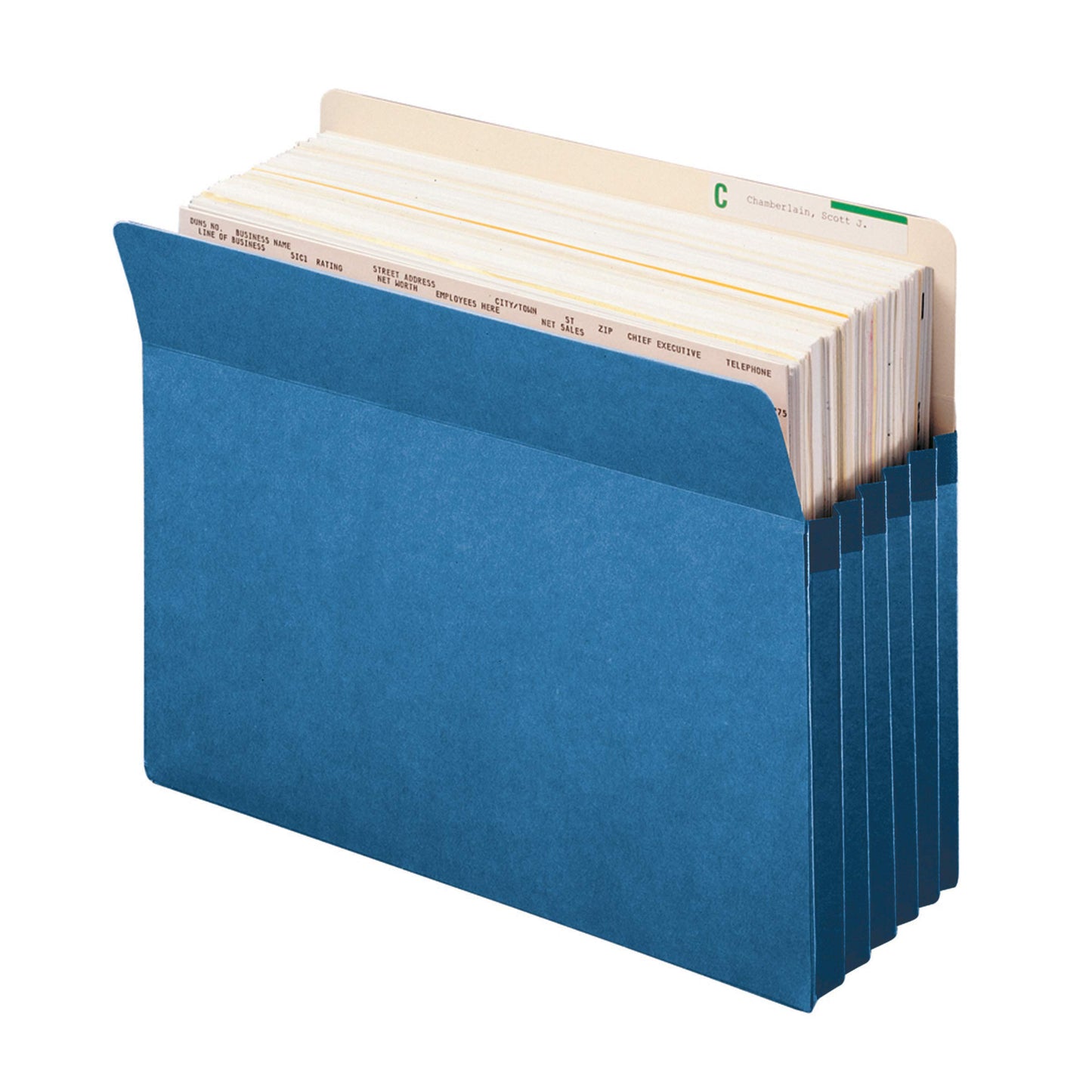 Smead File Pocket, Straight-Cut Tab, 5-1/4" Expansion, Letter Size, Blue, 10 per Box (73235)