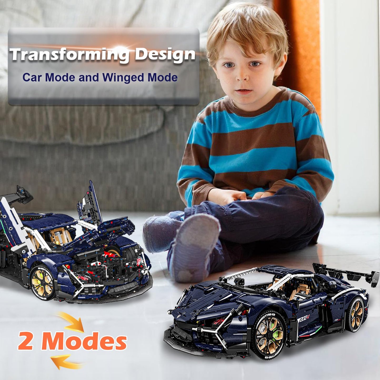 Lamb AVENTTAOR Super Car Building Toys - 1:8 Model Building Blocks Challenging Race Car Sets Toy Gifts Compatible With Lego Technic for Adults (4260pcs)