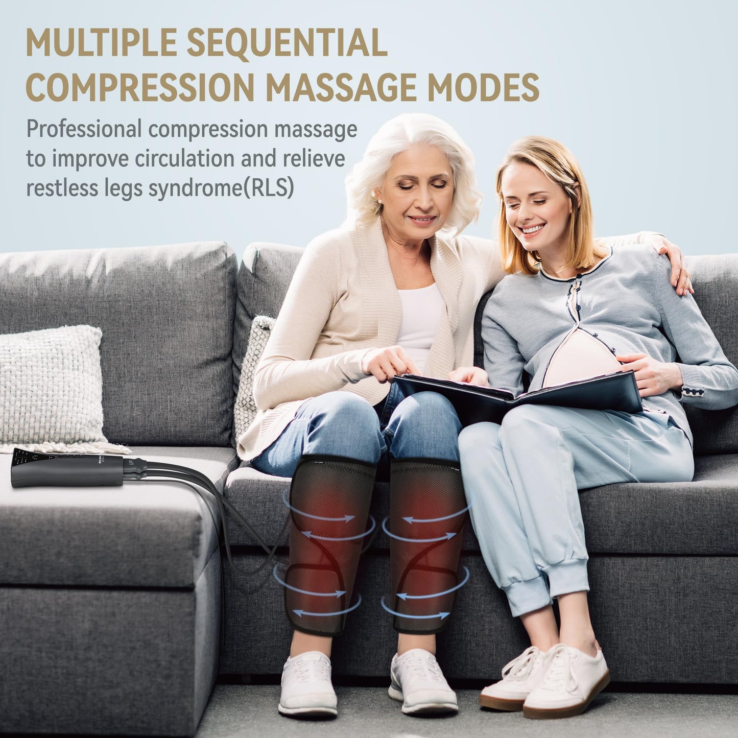 FIT KING Leg Massager for Circulation Calf Massager with Heat (Corded Electric) Helpful for Pain Relief RLS Edema and Muscles Relaxation - Great Gift for Wife Parents Friends - FSA HSA Eligible