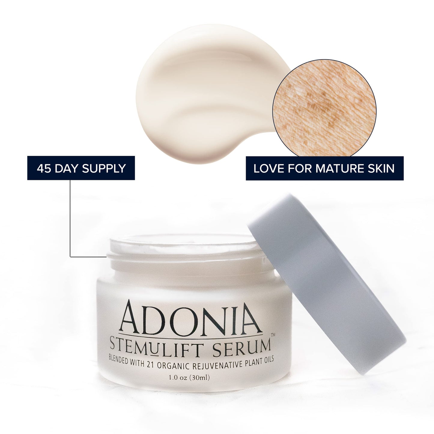 Adonia Organics Stemulift Rapid Wrinkle Repair Serum - Face Moisturizer, Daily Anti-Aging Face Cream - Fights Fine Lines & Wrinkles