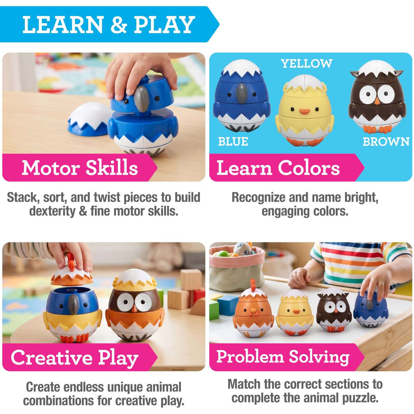 Svan Stacking and Sorting Eggs by (Mix-n-Match)