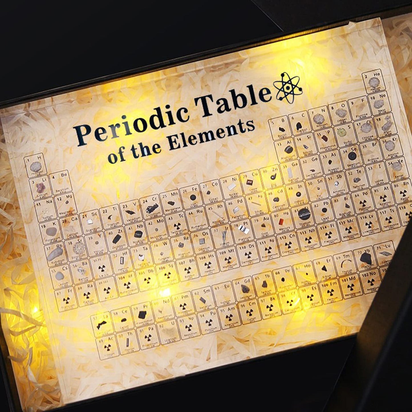 weiship Periodic Table with Real Elements Inside, 8x5x1inch Acrylic Periodic Table Display with 83 Real Elements Samples Craft Decoration Teaching Tool Gift for Students, Teacher, Science Lovers (8x5x1inch/20x12.5x2.4cm)