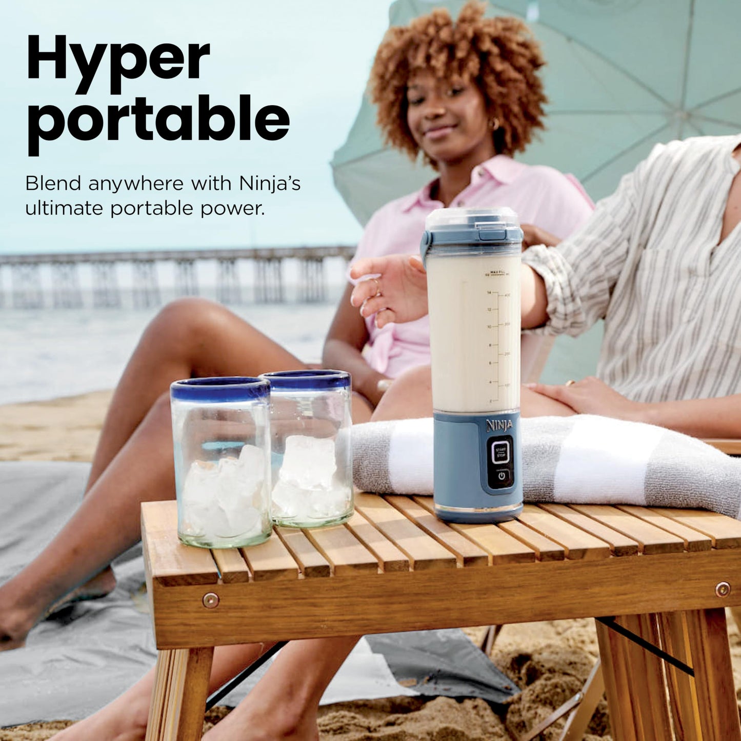 Ninja BC151WH Blast Portable Blender, Cordless, 18oz. Vessel, Personal Blender-for Shakes & Smoothies, BPA Free, Leakproof-Lid & Sip Spout, USB-C Rechargeable, Dishwasher Safe Parts, White